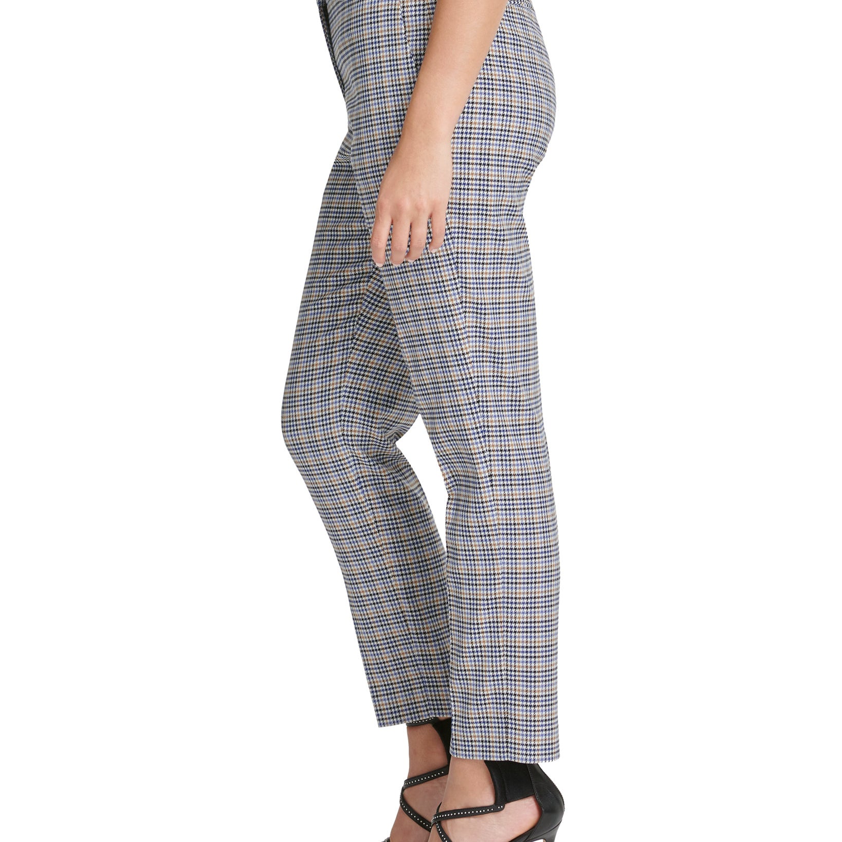 DKNY Women Houndstooth Plaid Essex Ankle Pant