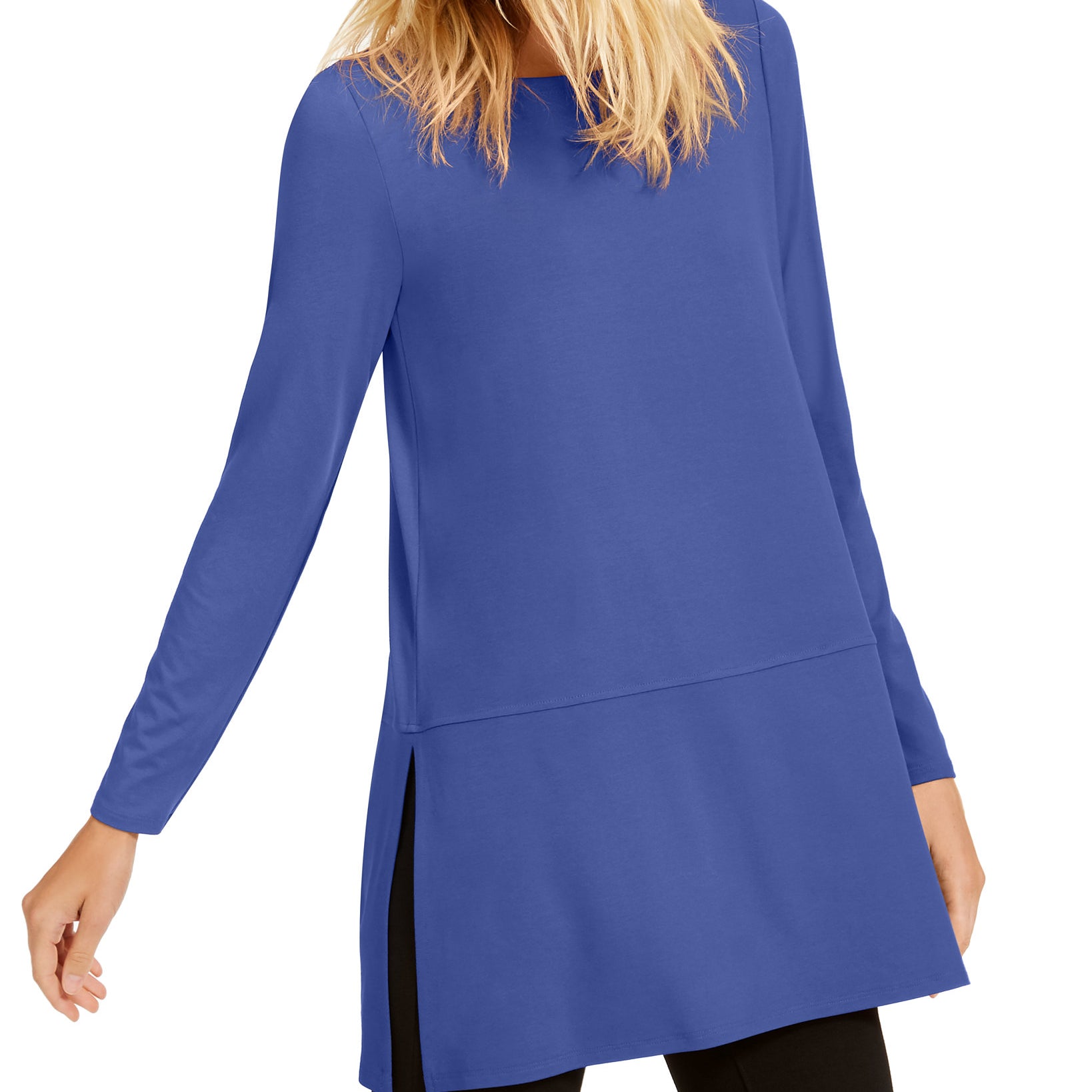 Eileen Fisher Women Boat Neck Tunic Blue Angel