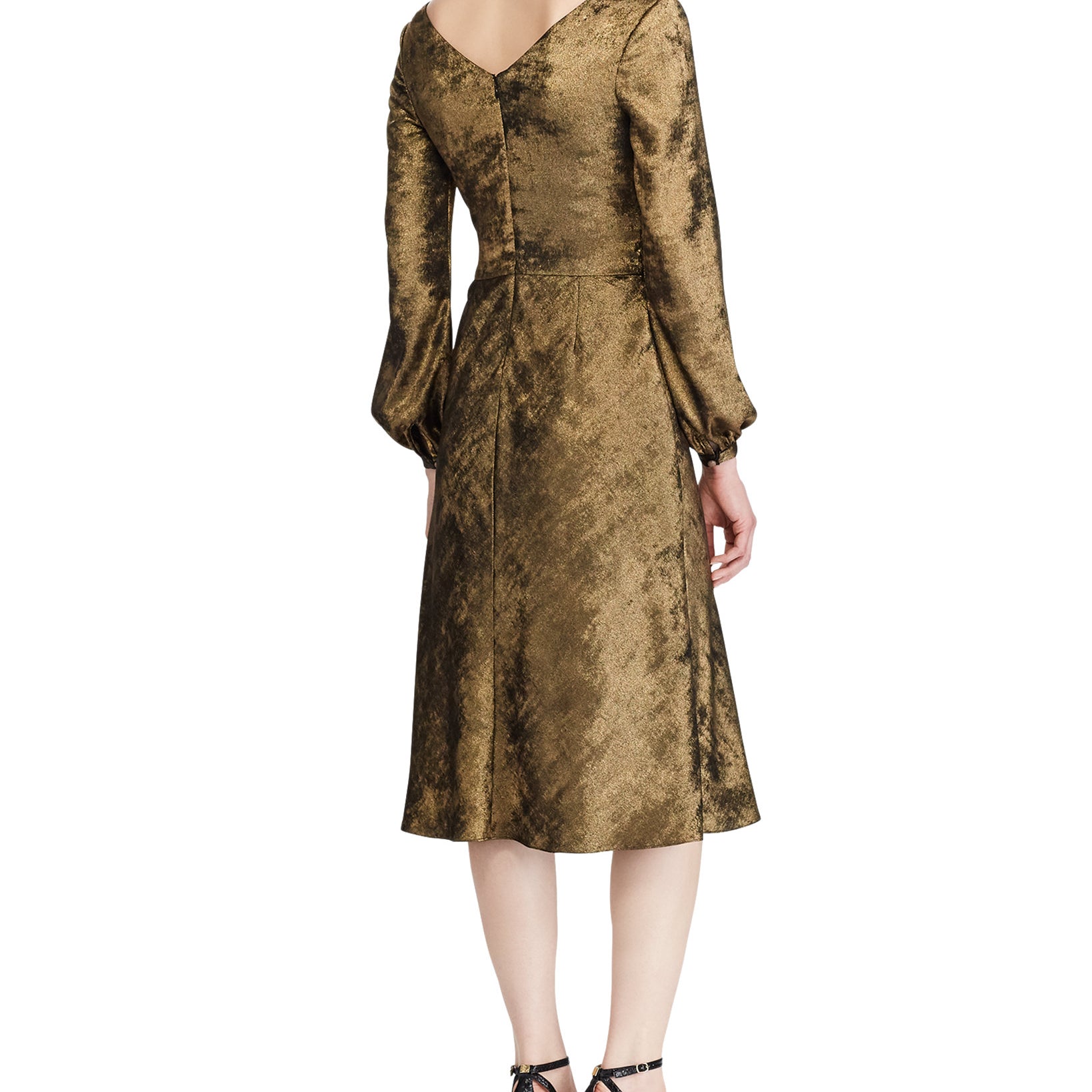 Lauren Ralph Lauren Women Faux Wrap Sateen Dress