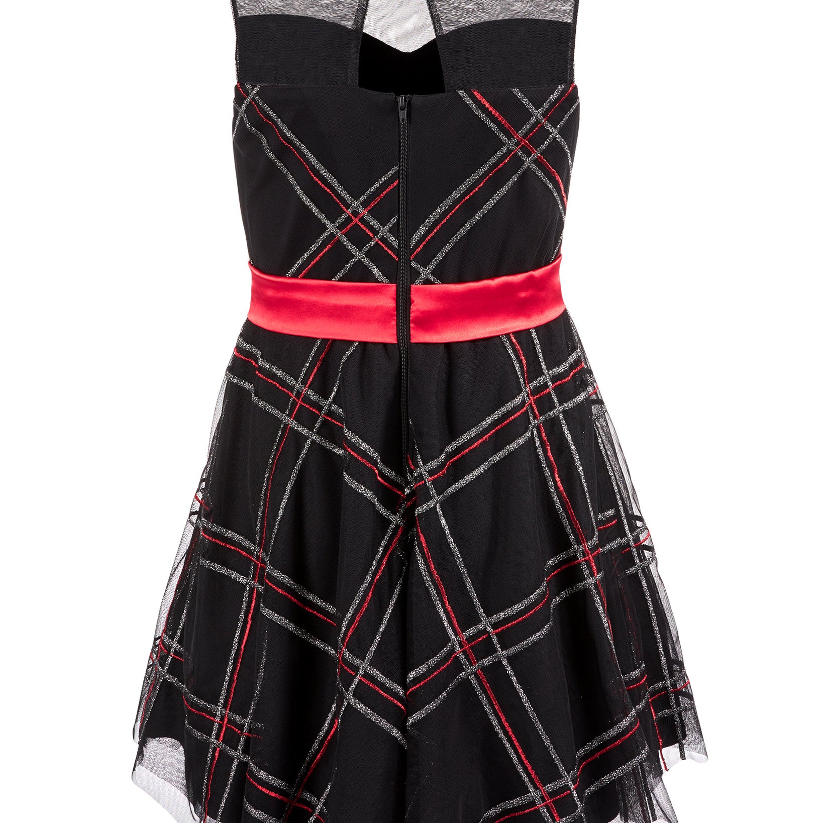 Sequin Hearts Girls Glitter Plaid Dress