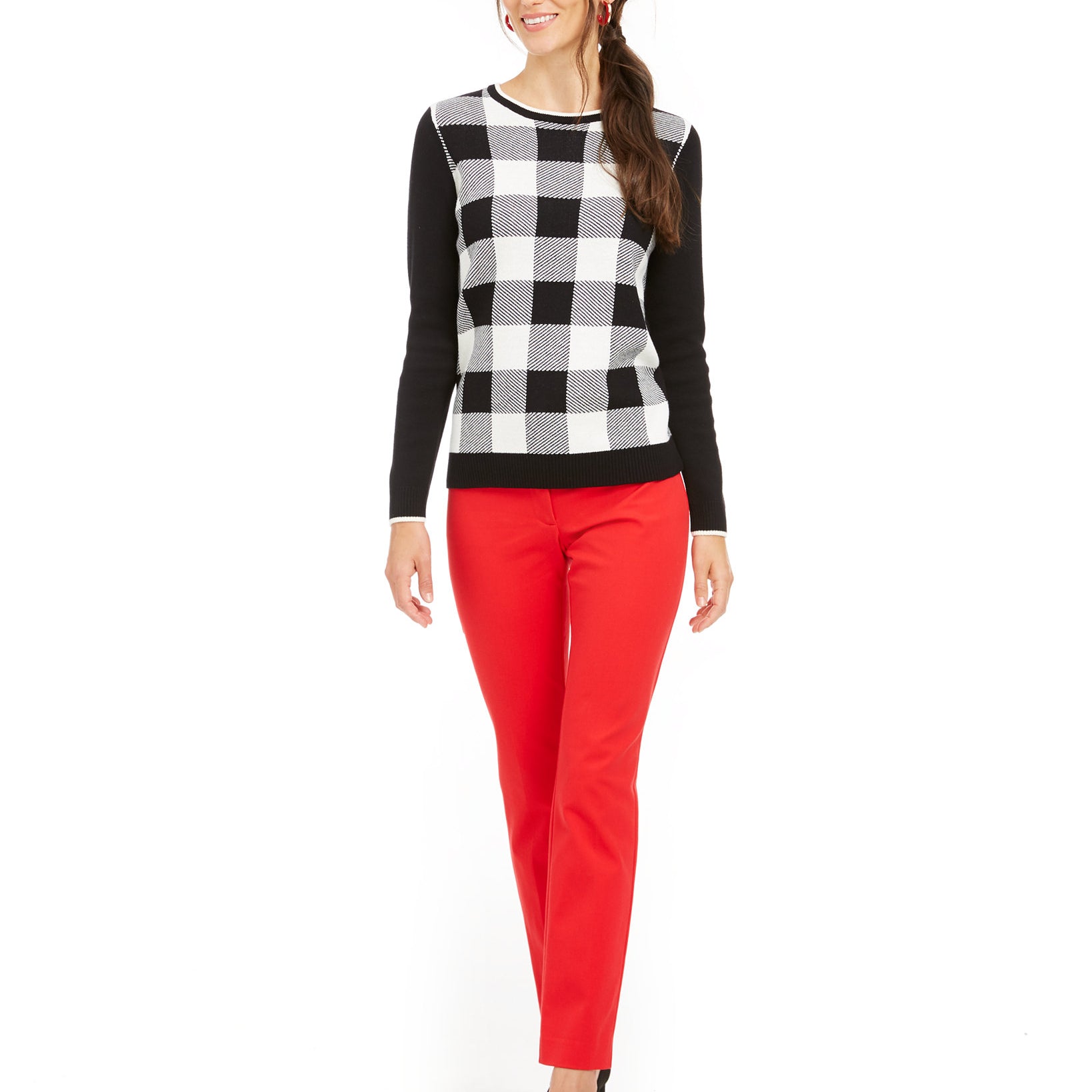 Charter Club Women Buffalo Check Family Sweater