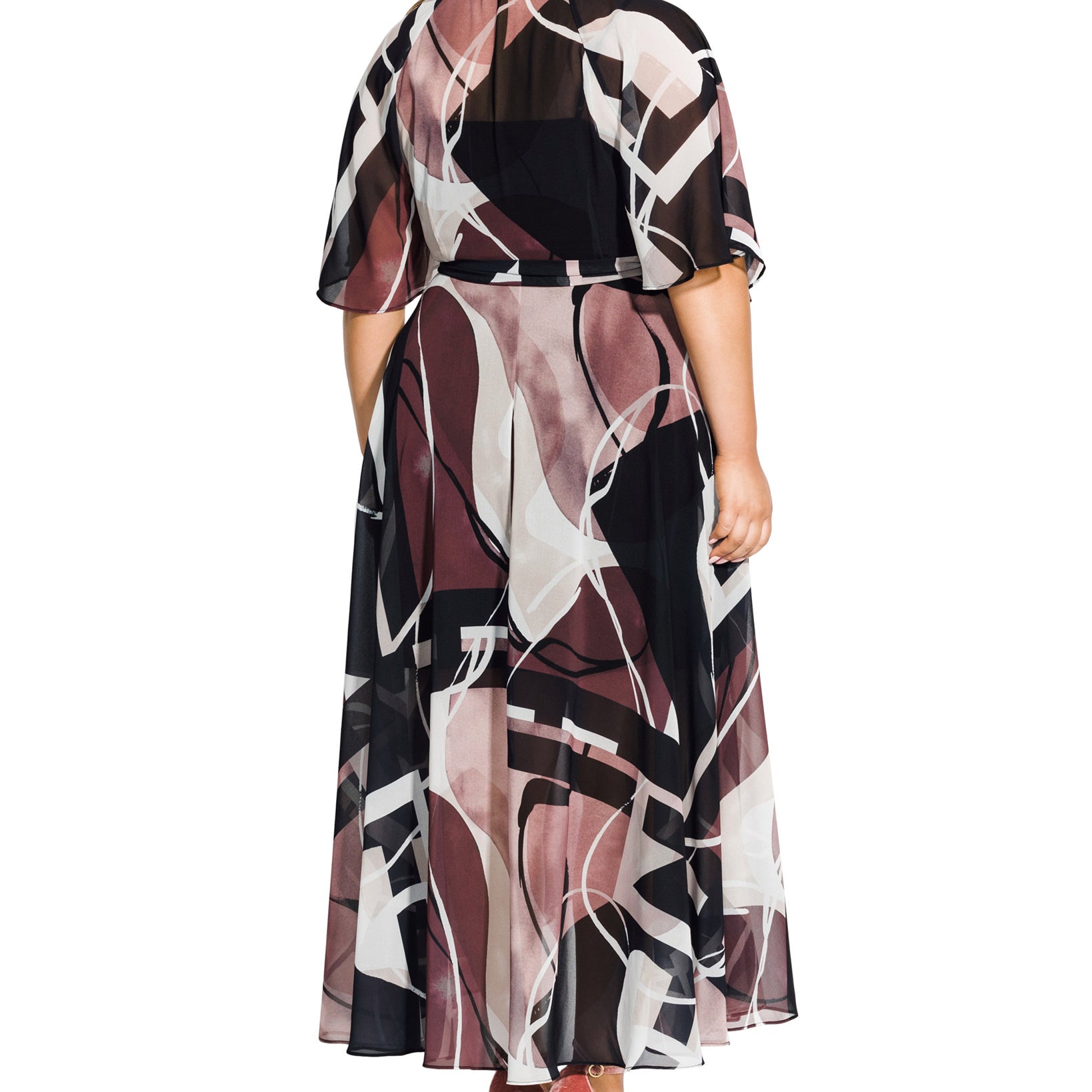City Chic Women Plus Trendy Sahara Printed Wrap Maxi Dress