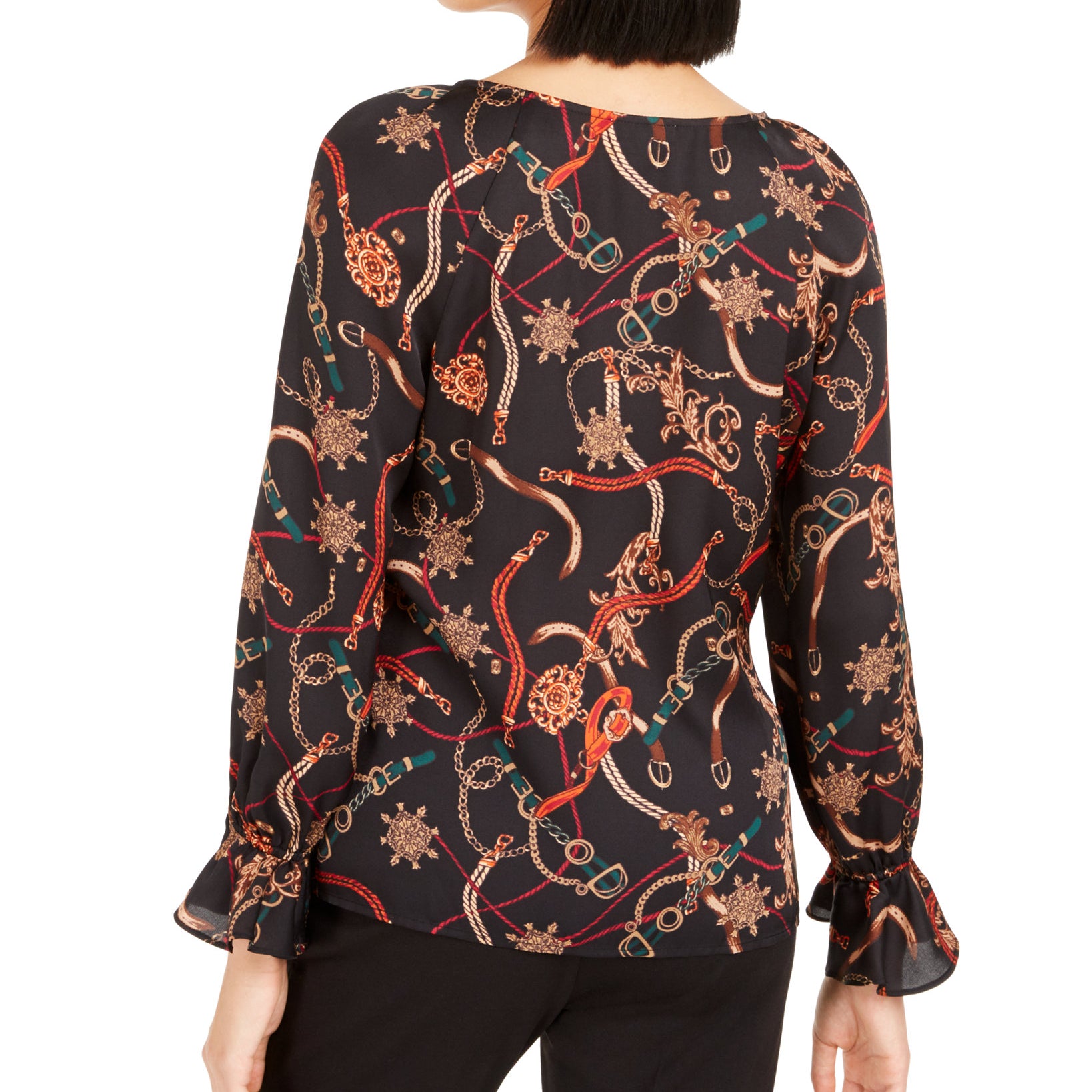 Bar III Women Printed V Neck Top