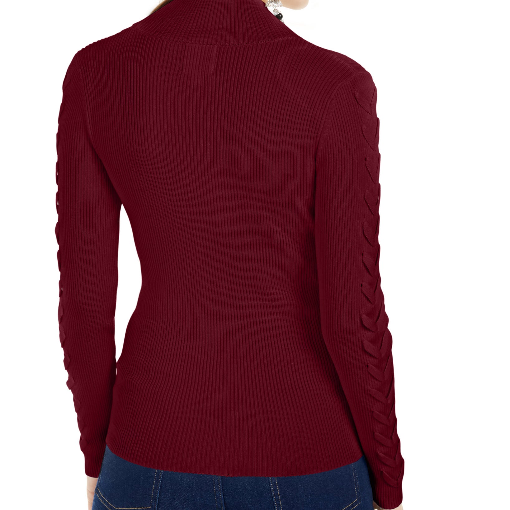 Hippie Rose Women Mock Neck Cutout Sweater