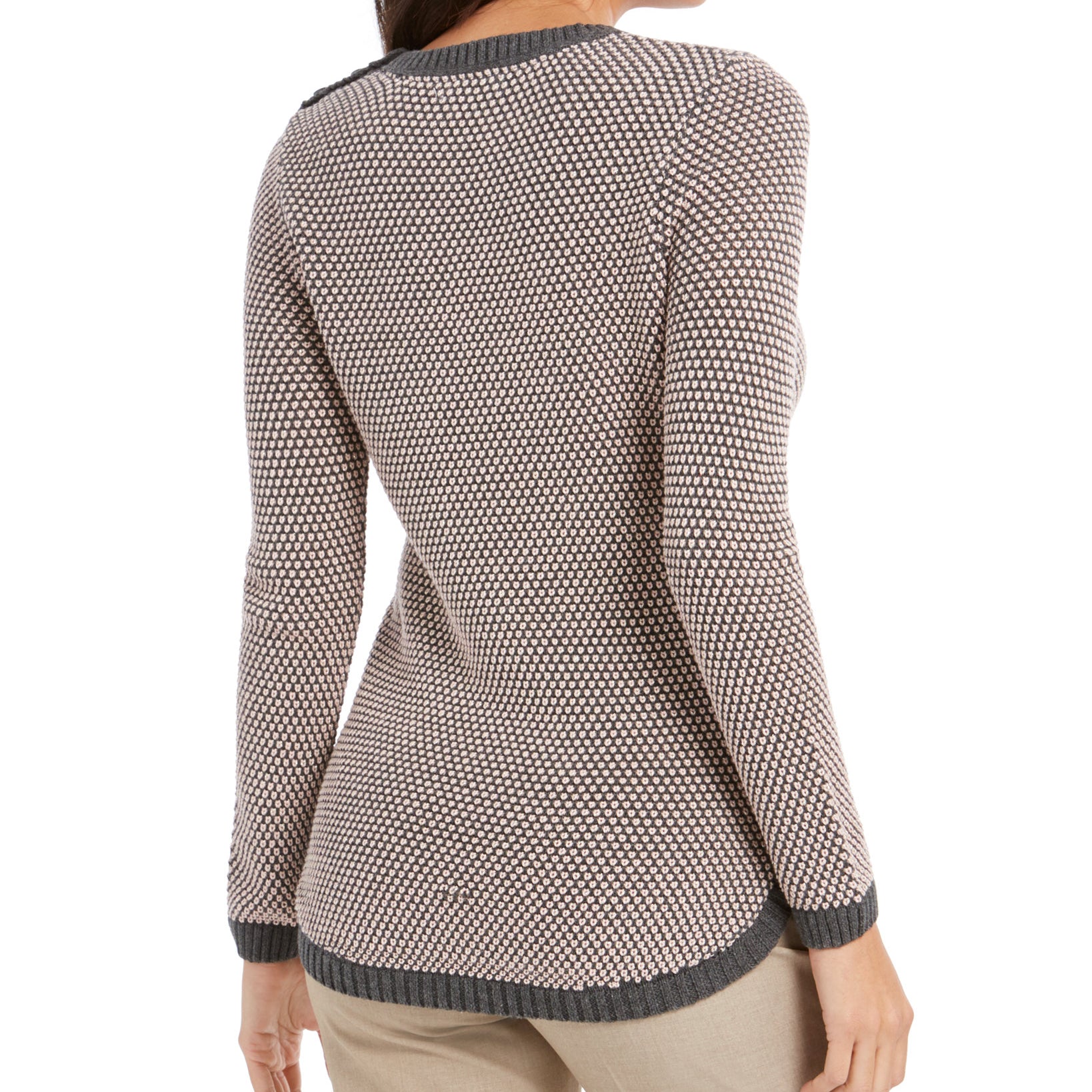 Charter Club Women Textured Contrast Trim Sweater