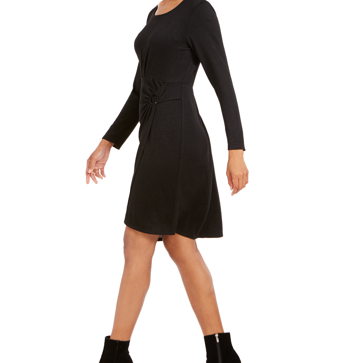 NY Collection Women Petite Long Sleeve Faux Wrap Dress