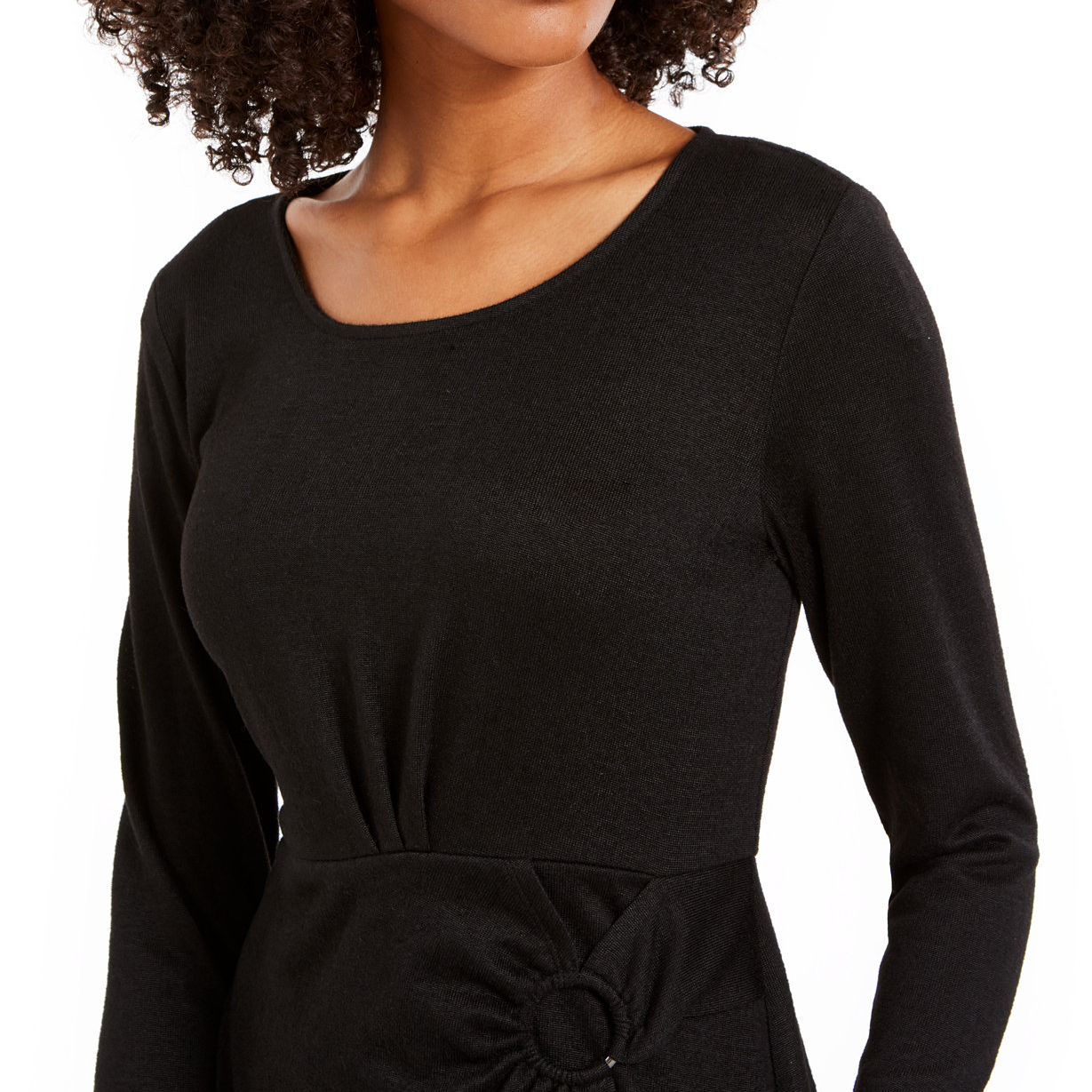 NY Collection Women Petite Long Sleeve Faux Wrap Dress