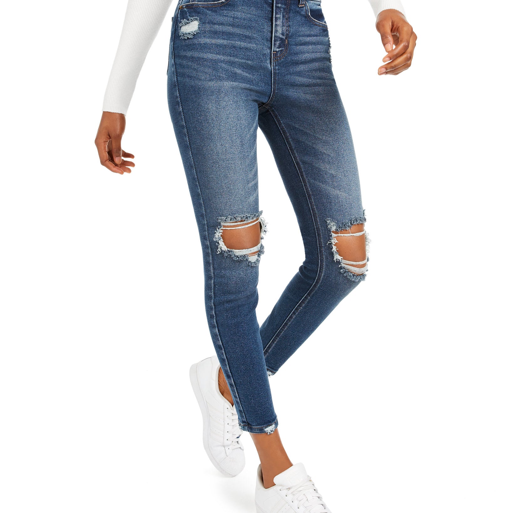 Vanilla-Star-High-Rise-Distressed-Skinny-Jeans-Dark-Wash