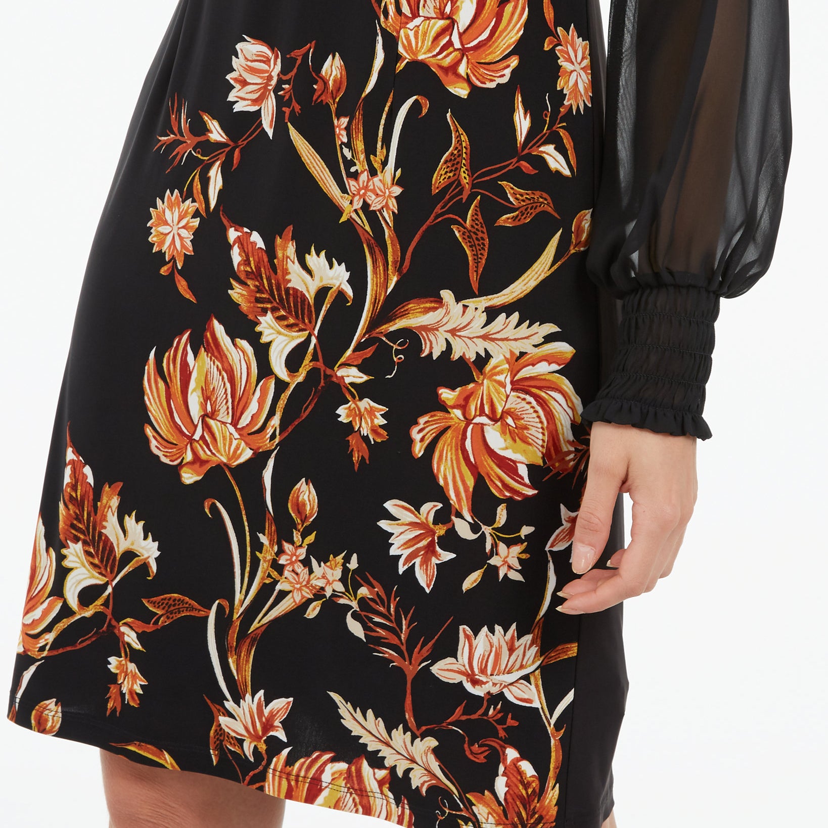 INC International Concepts Women Floral Print Statement Sleeve Dress