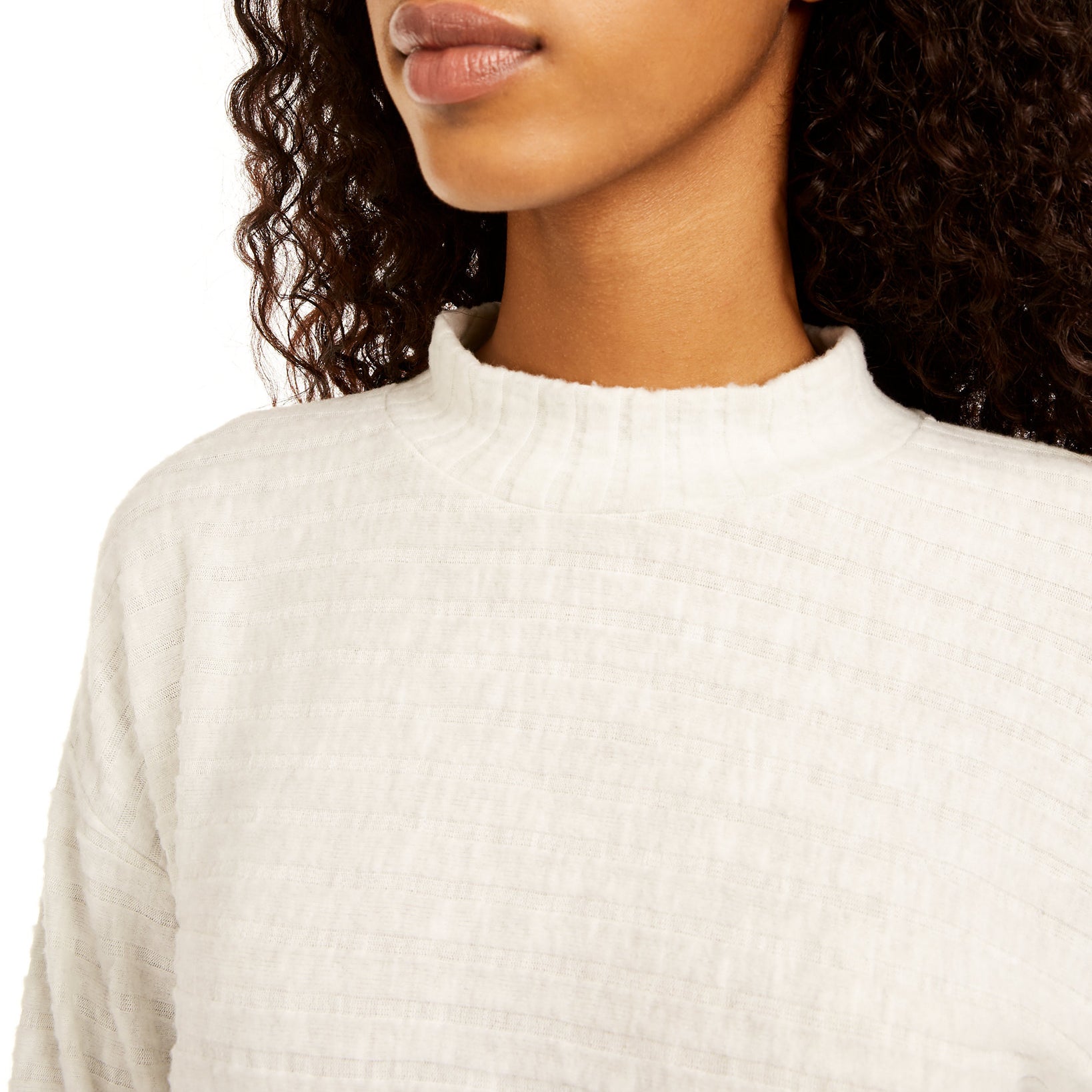 Hippie Rose Women Cozy Mock Neck Ribbed Top