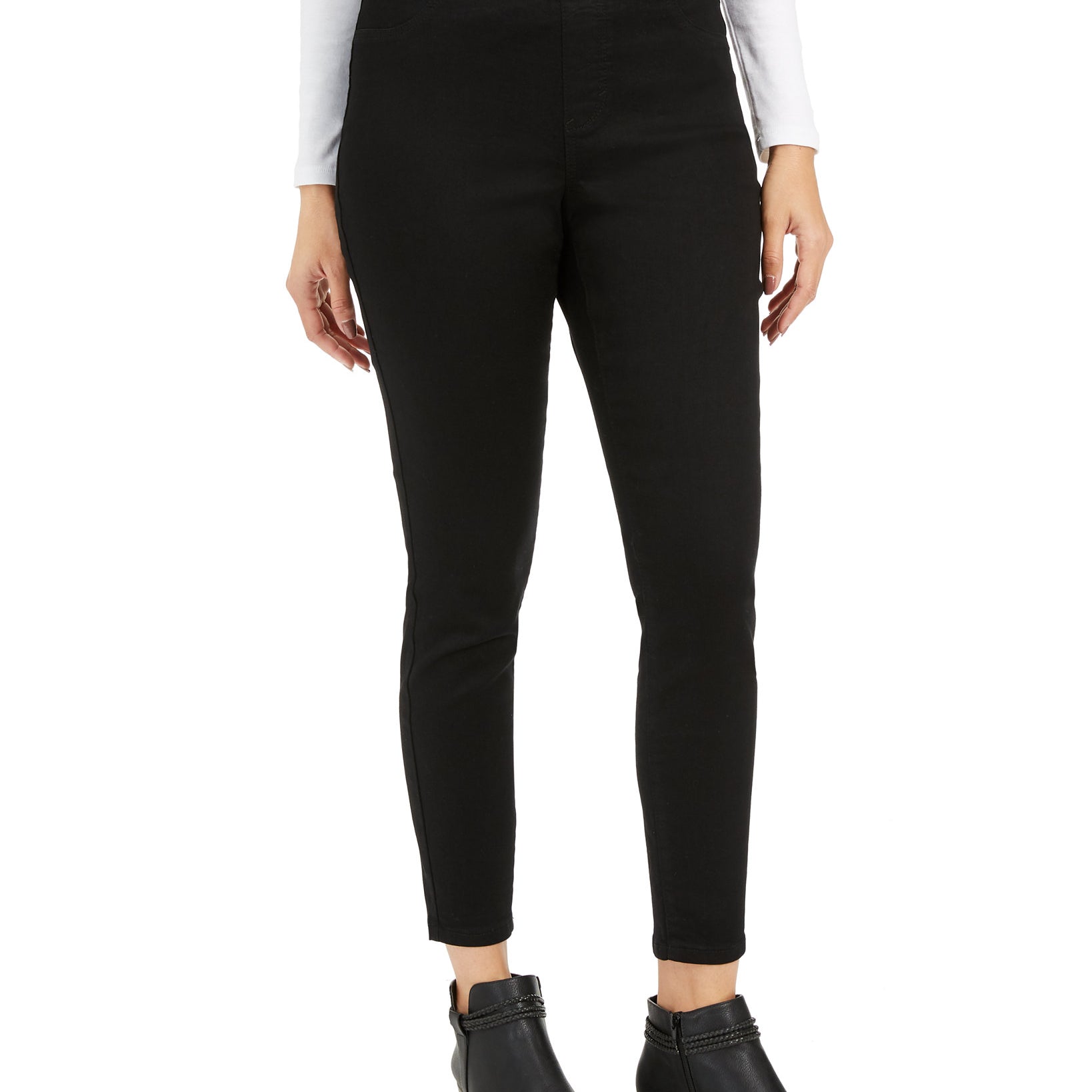 Style & Co Women Fleece Lined Jeggings Black Rinse