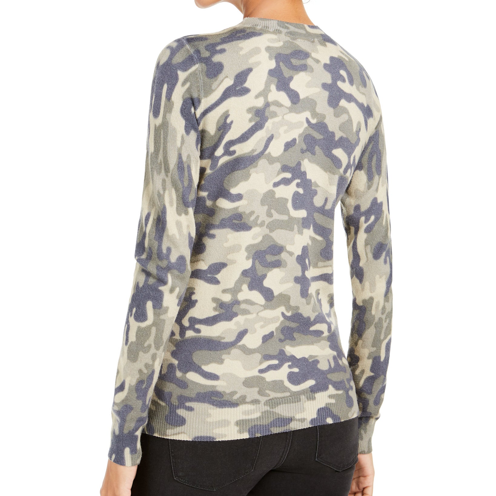 Planet Gold Women Camo Crew Neck Sweater