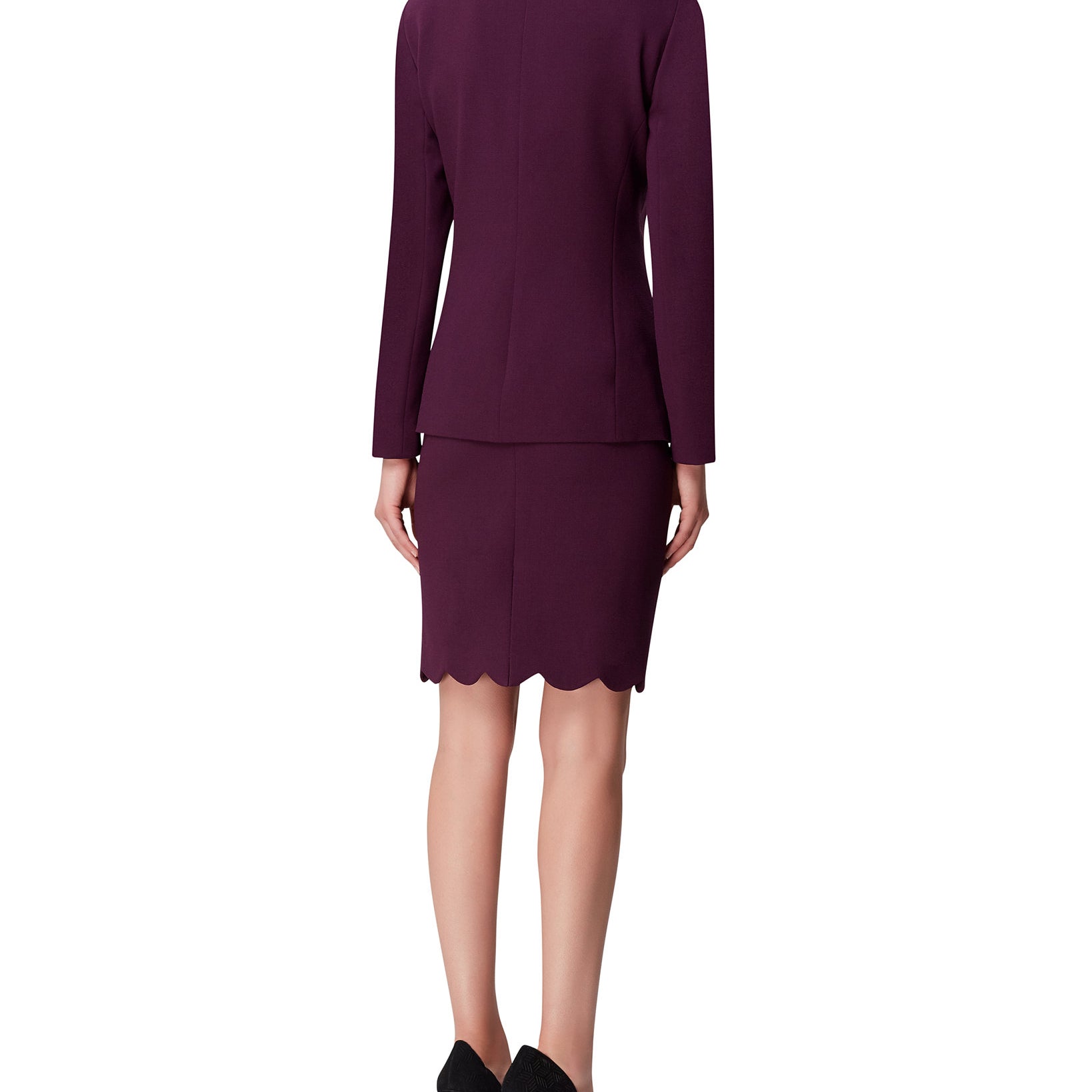 Tahari ASL Women Petite Scalloped Edge Blazer