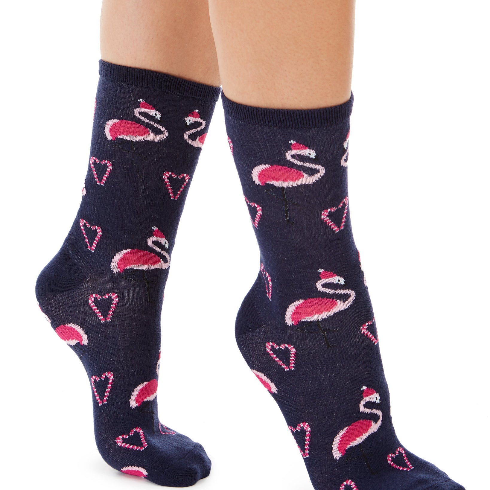 Charter-Club-Women-Flamingo-Crew-Socks-Blue