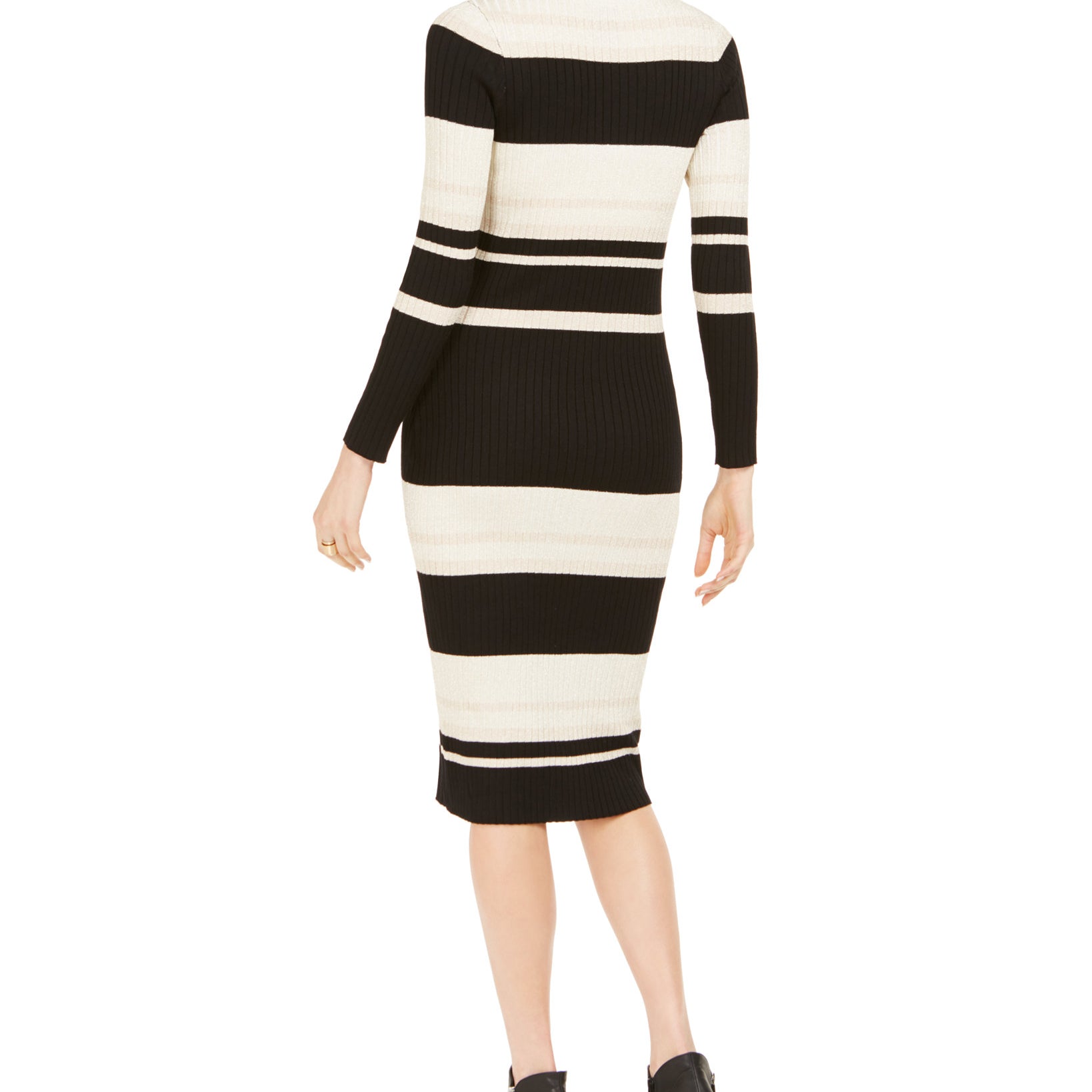 Taylor Women Striped Midi Sweater Dress