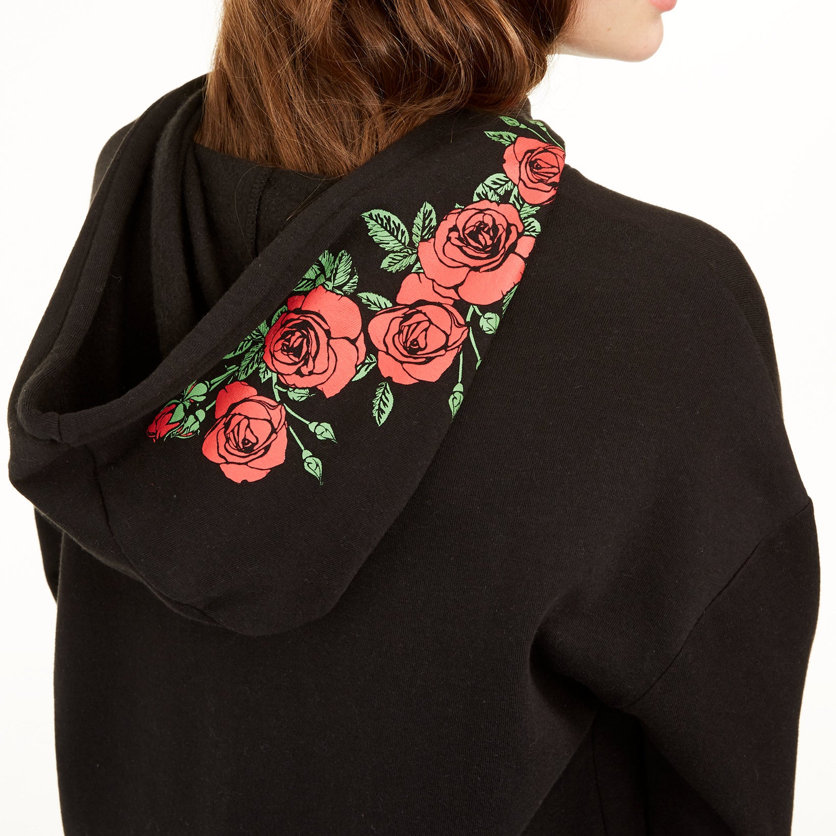 Rebellious One Women Rose Graphic Hoodie