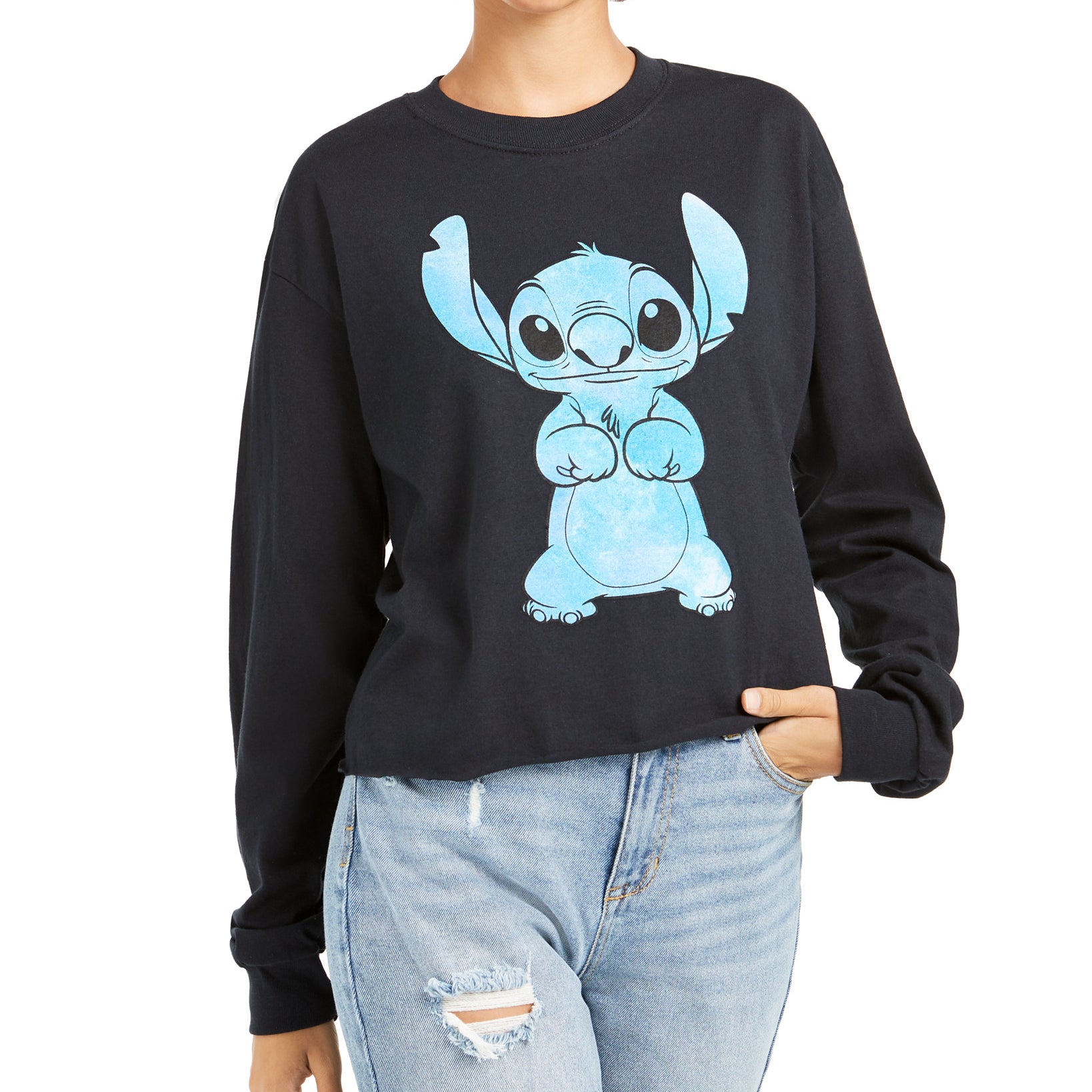Disney Women Stitch Graphic T Shirt Black