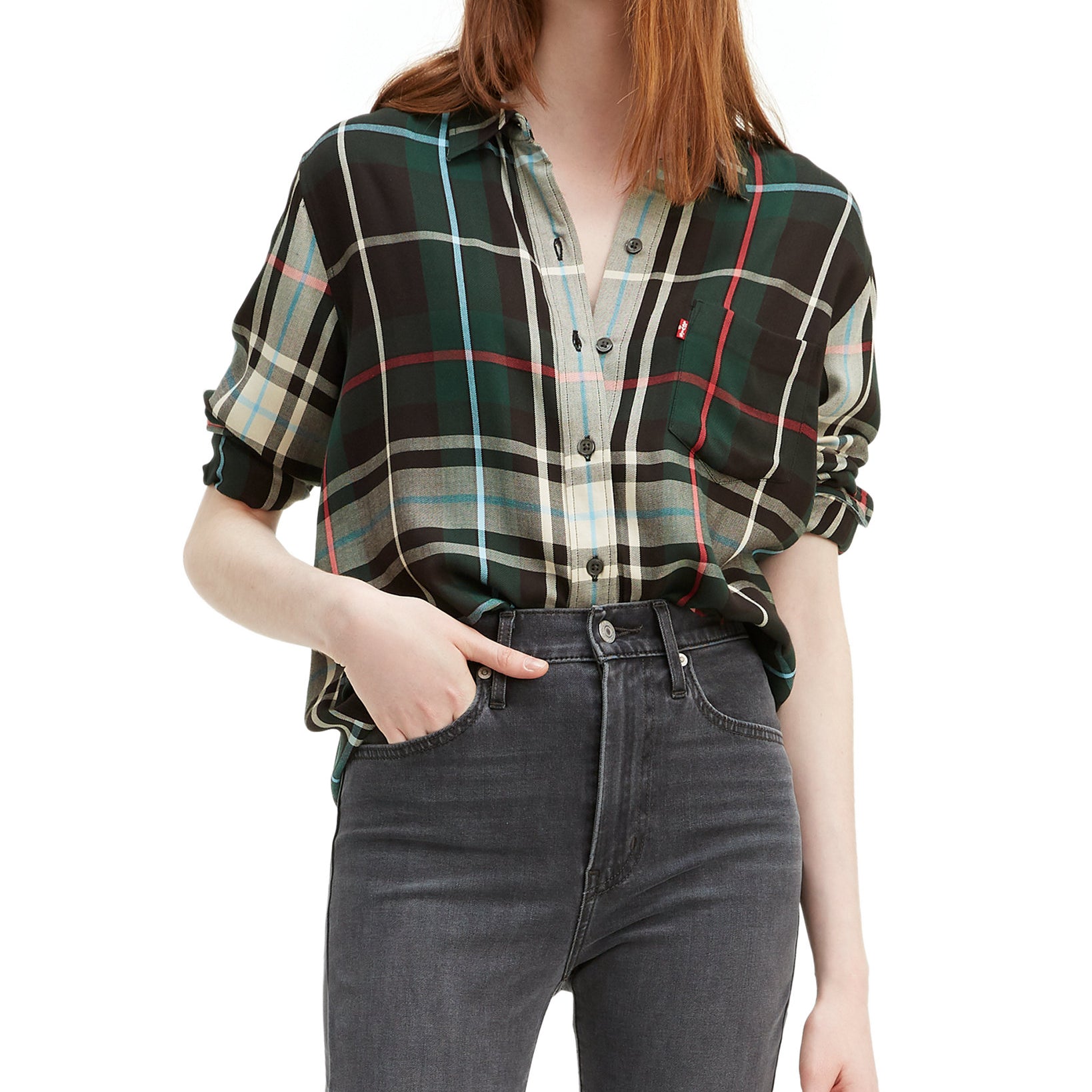 Levis Women Ultimate Boyfriend Plaid Shirt