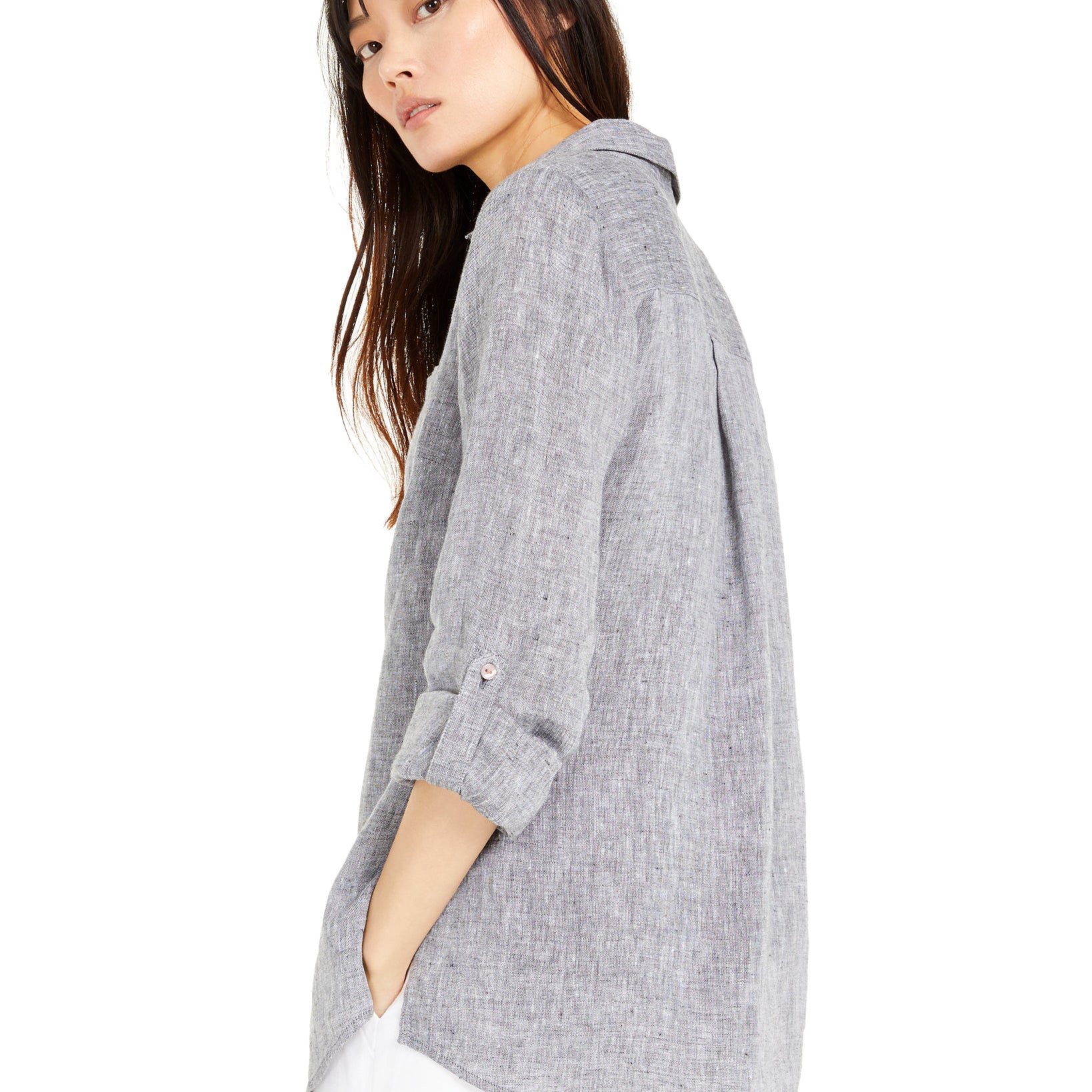 Charter-Club-Women-Petite-Linen-Button-Front-Shirt