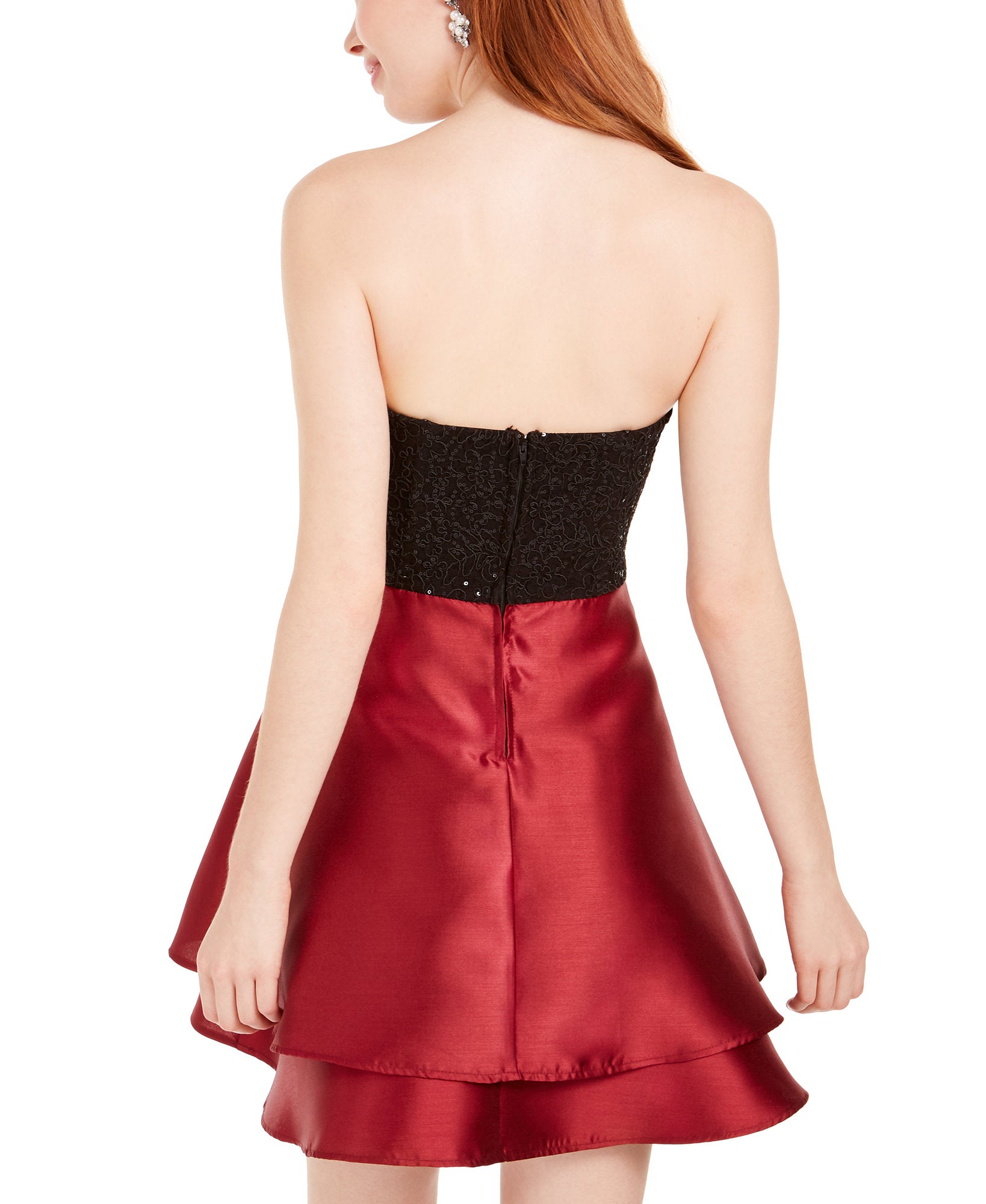 Speechless Women Sequined Lace & Satin Fit Flare Dress