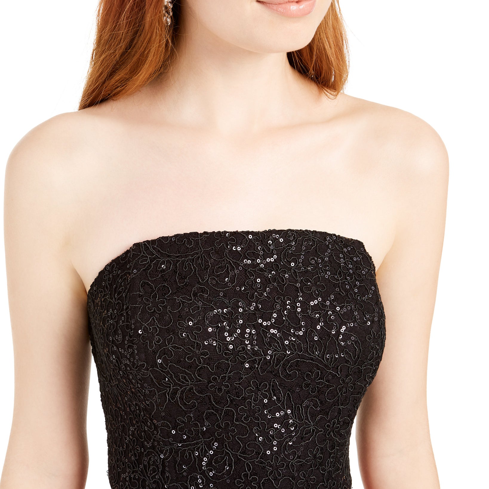 Speechless Women Sequined Lace & Satin Fit Flare Dress