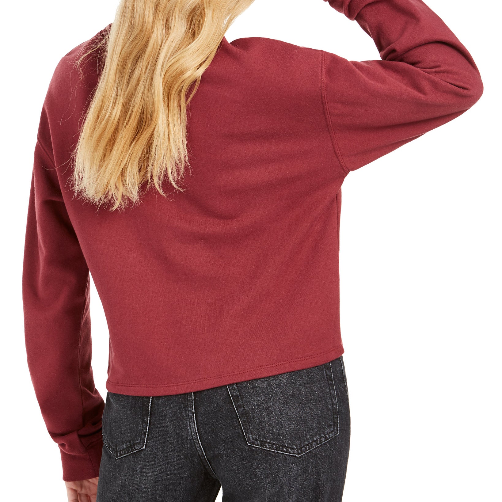 Love Tribe Women Blah Blah Cropped Graphic Sweatshirt