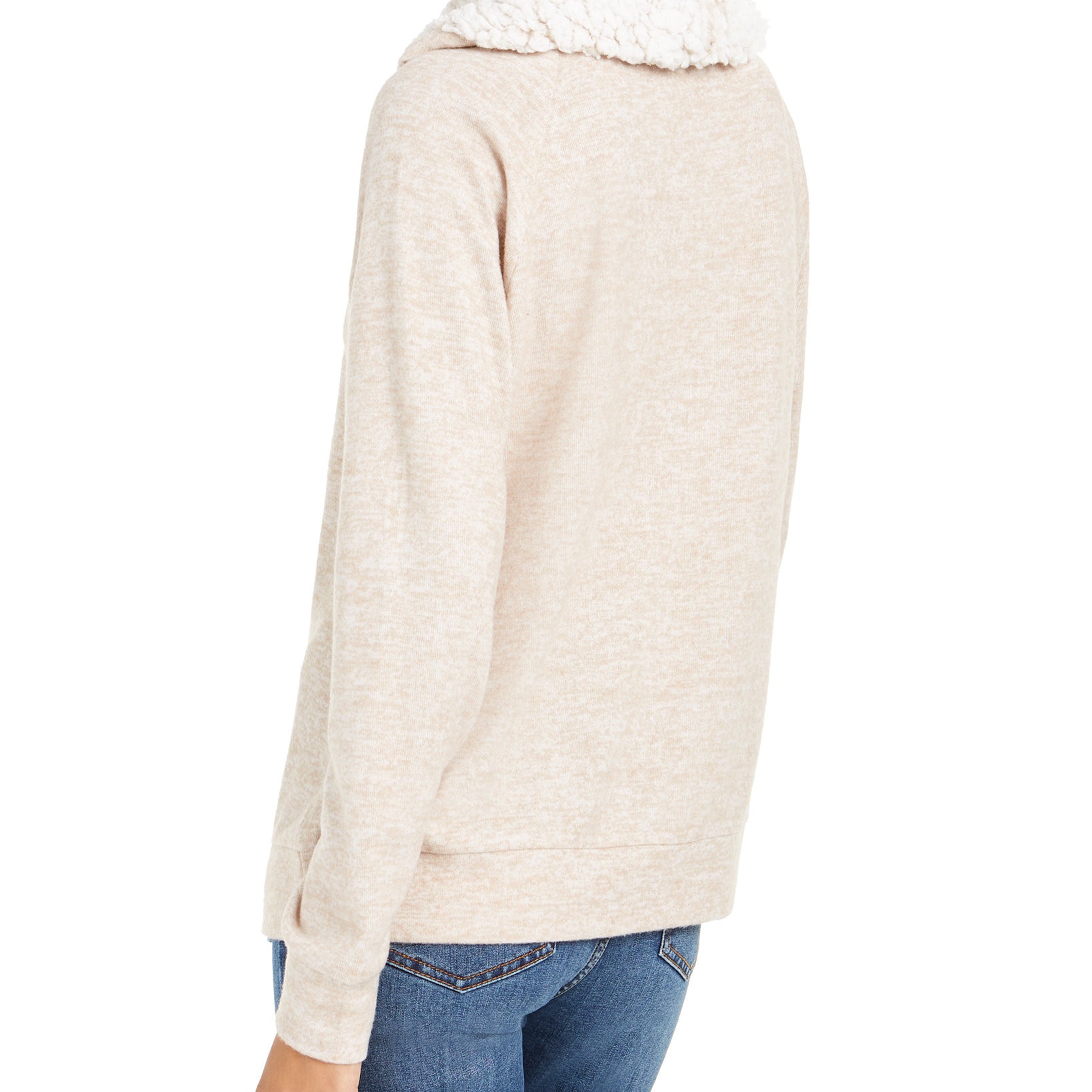 Ultra Flirt Women Sherpa Lined Funnel Neck Sweatshirt