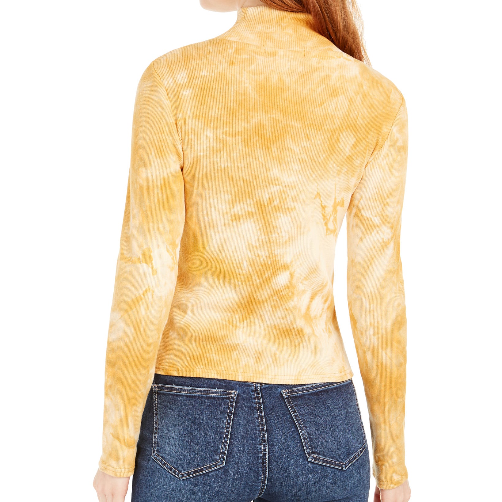 Planet Gold Women Tie Dye Mock Neck Top