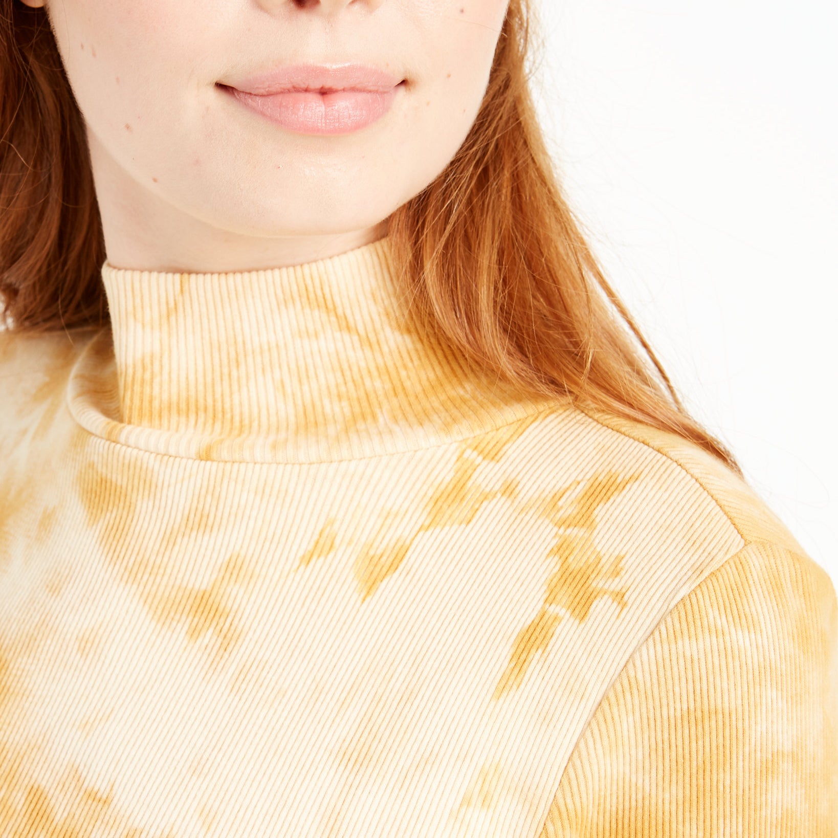 Planet Gold Women Tie Dye Mock Neck Top