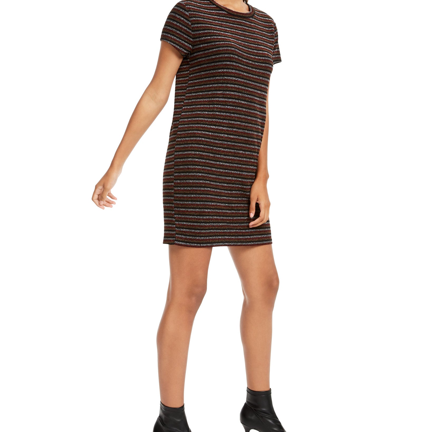 Rosie Harlow Women Lurex Striped T Shirt Dress