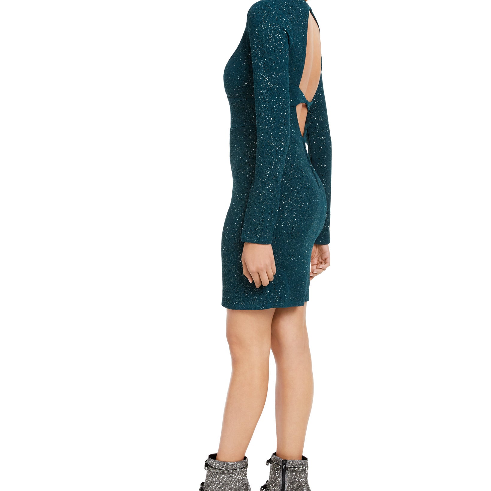 City Studios Women Open Back Glitter Dress