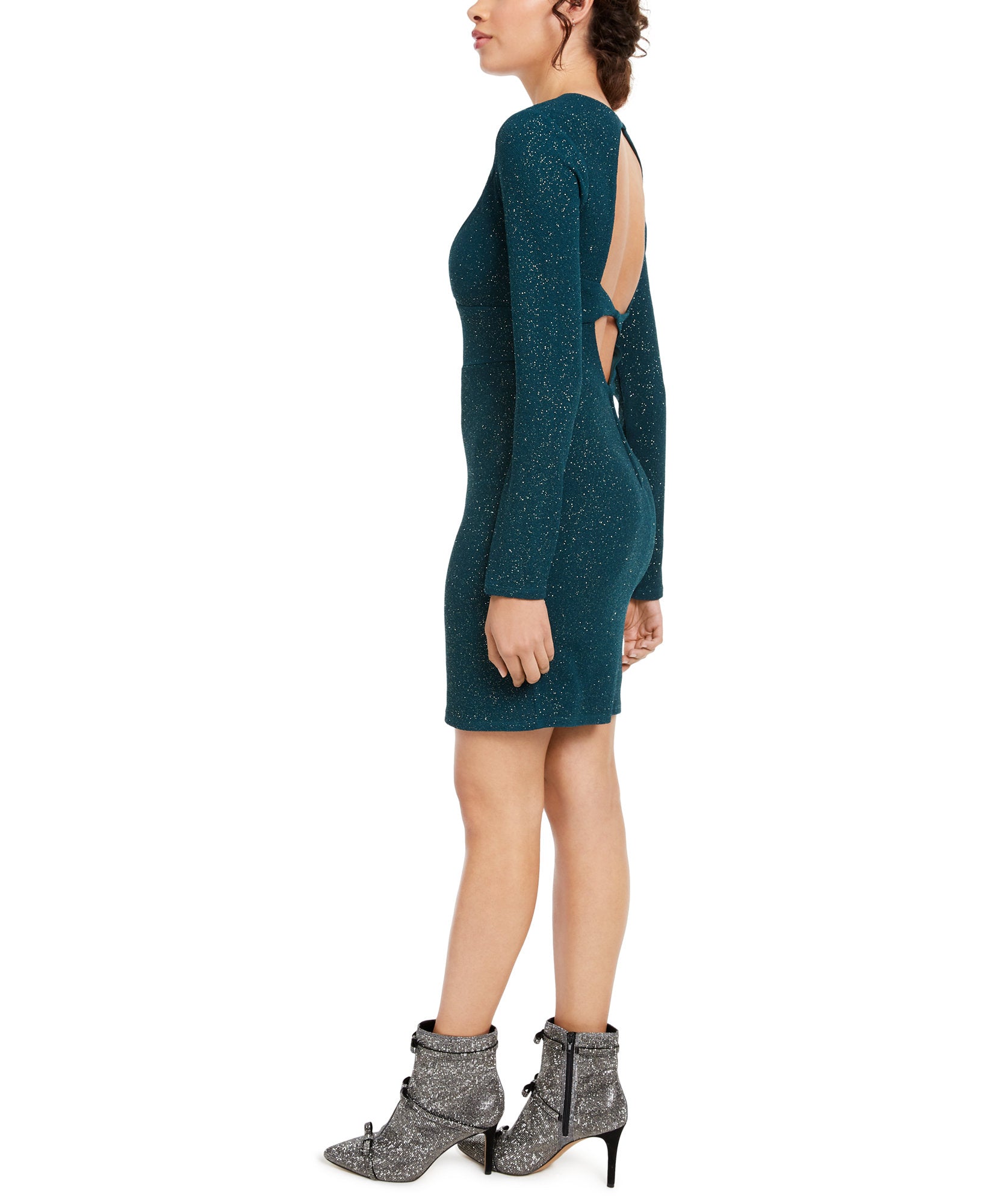 City Studios Women Open Back Glitter Dress