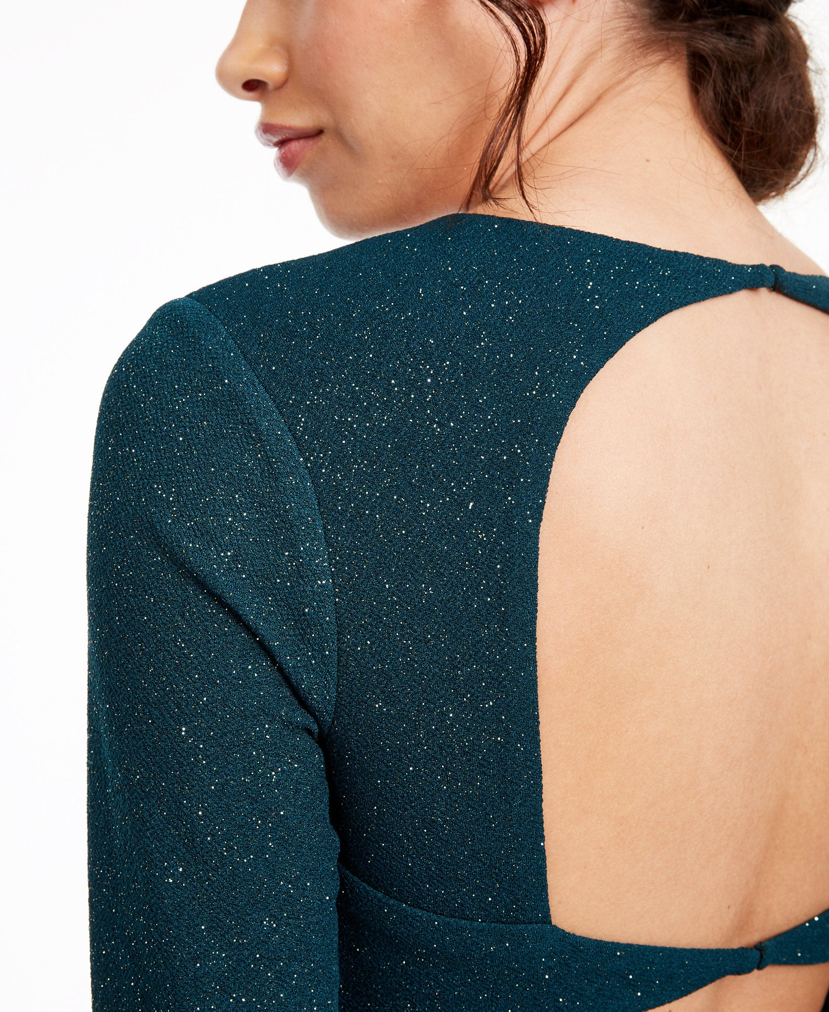 City Studios Women Open Back Glitter Dress