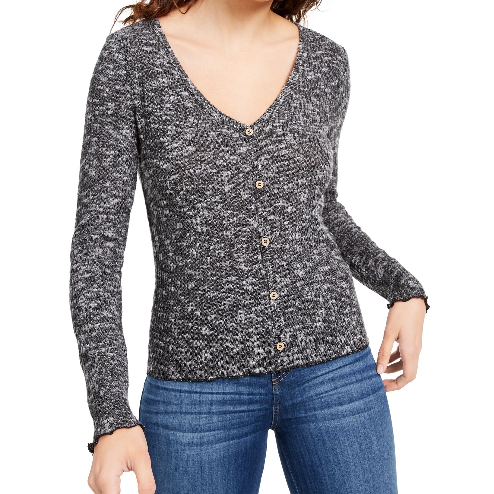 Crave Fame Women Cozy Rib Knit Top Black