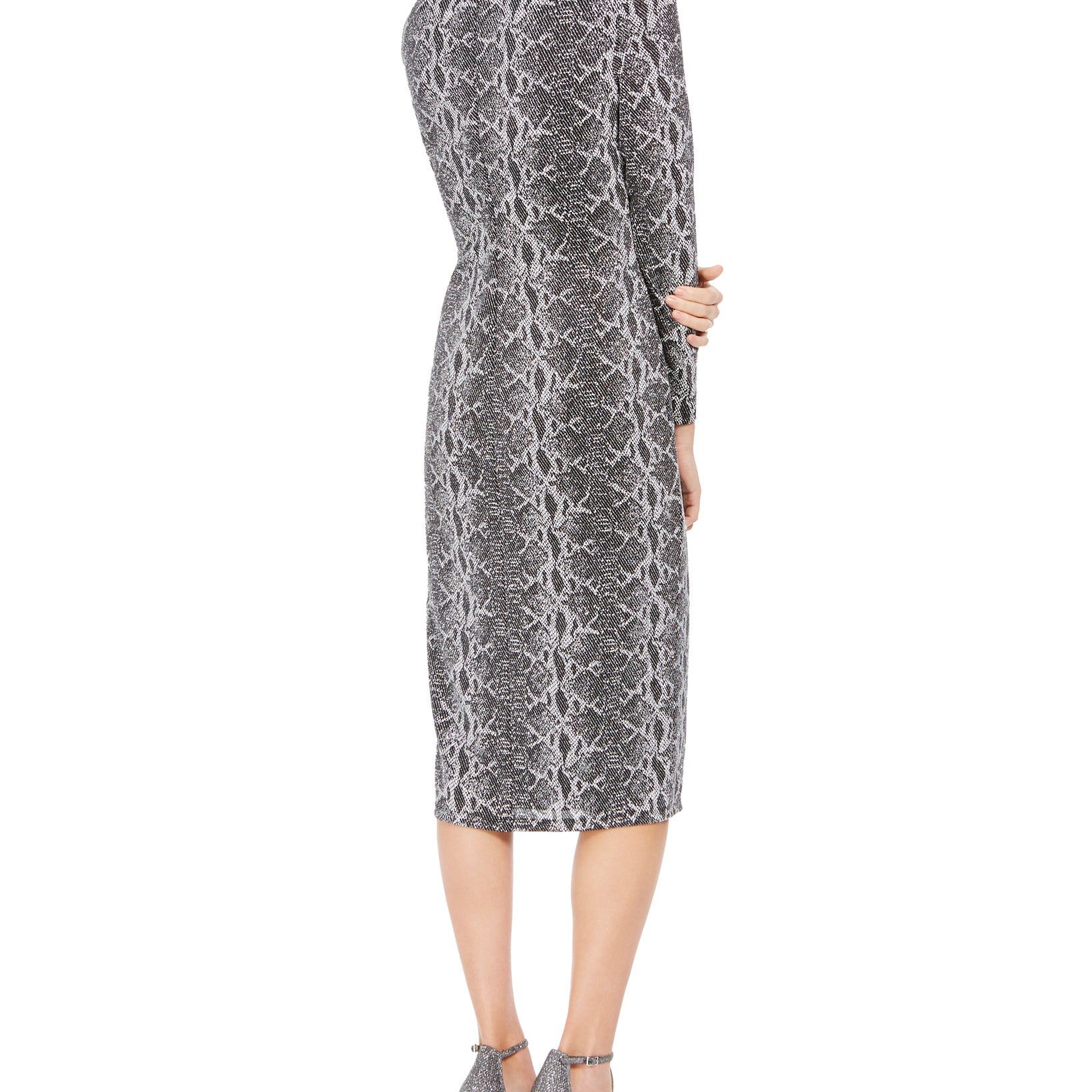 INC International Concepts Women Snake Embossed Sheath Midi Dress