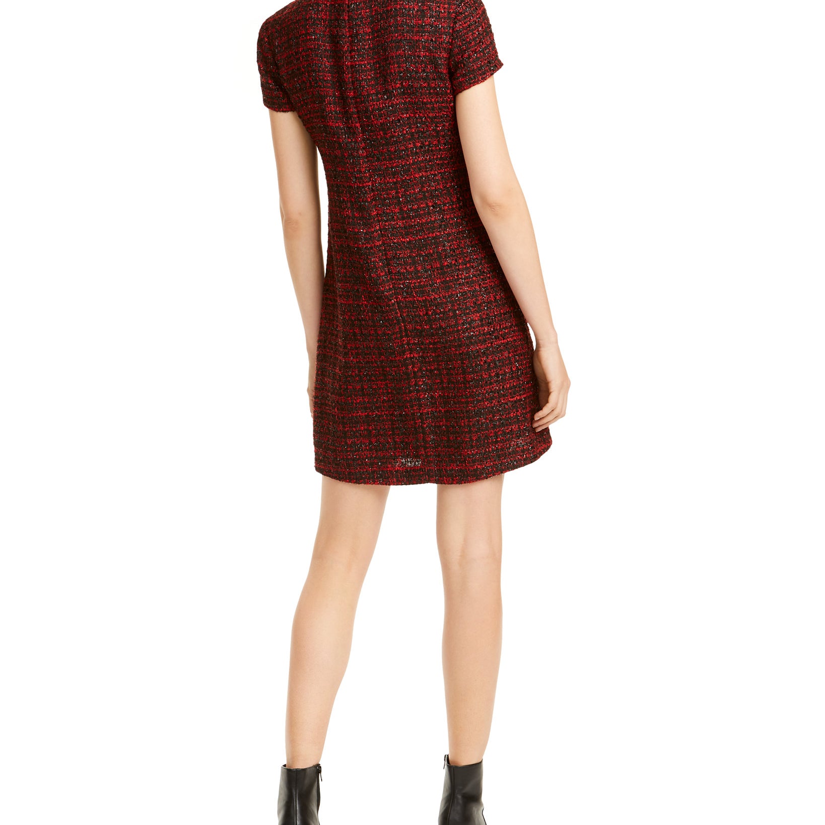 Maison Jules Women Collared Tweed Shift Dress