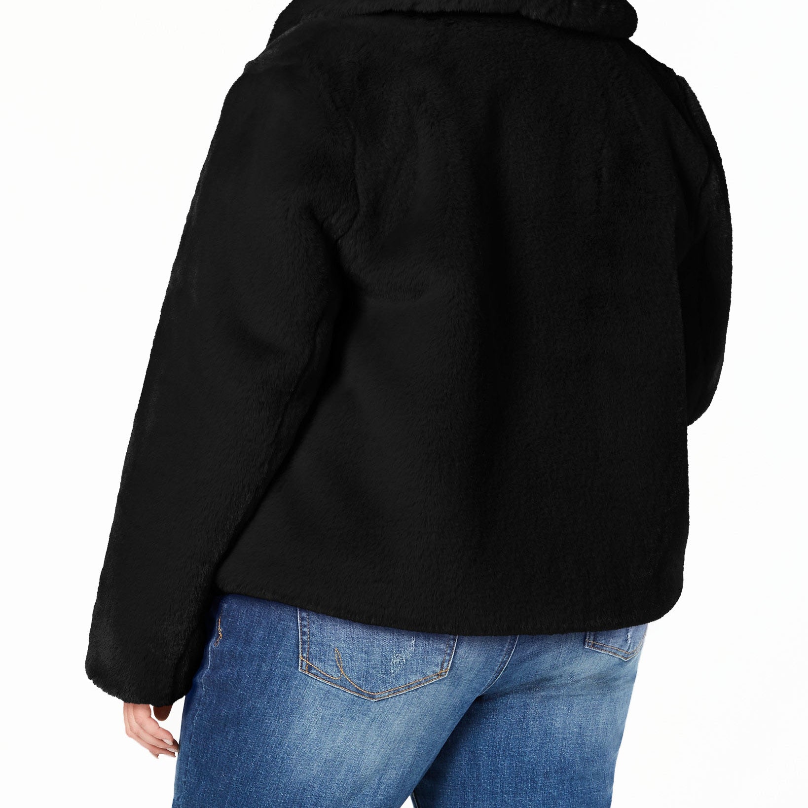INC International Concepts Women Plus Faux Fur Teddy Coat