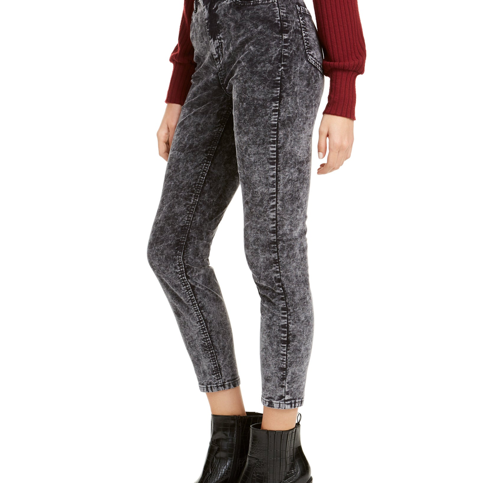 Vanilla Star Women Acid Wash Corduroy Skinny Pants