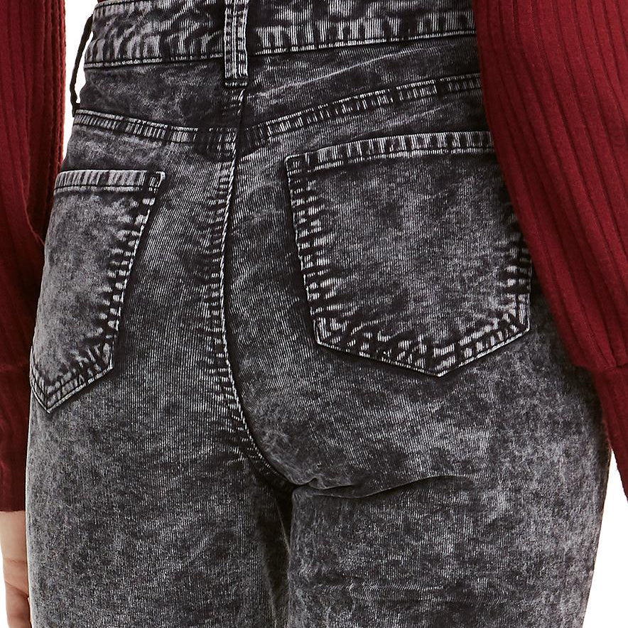 Vanilla Star Women Acid Wash Corduroy Skinny Pants
