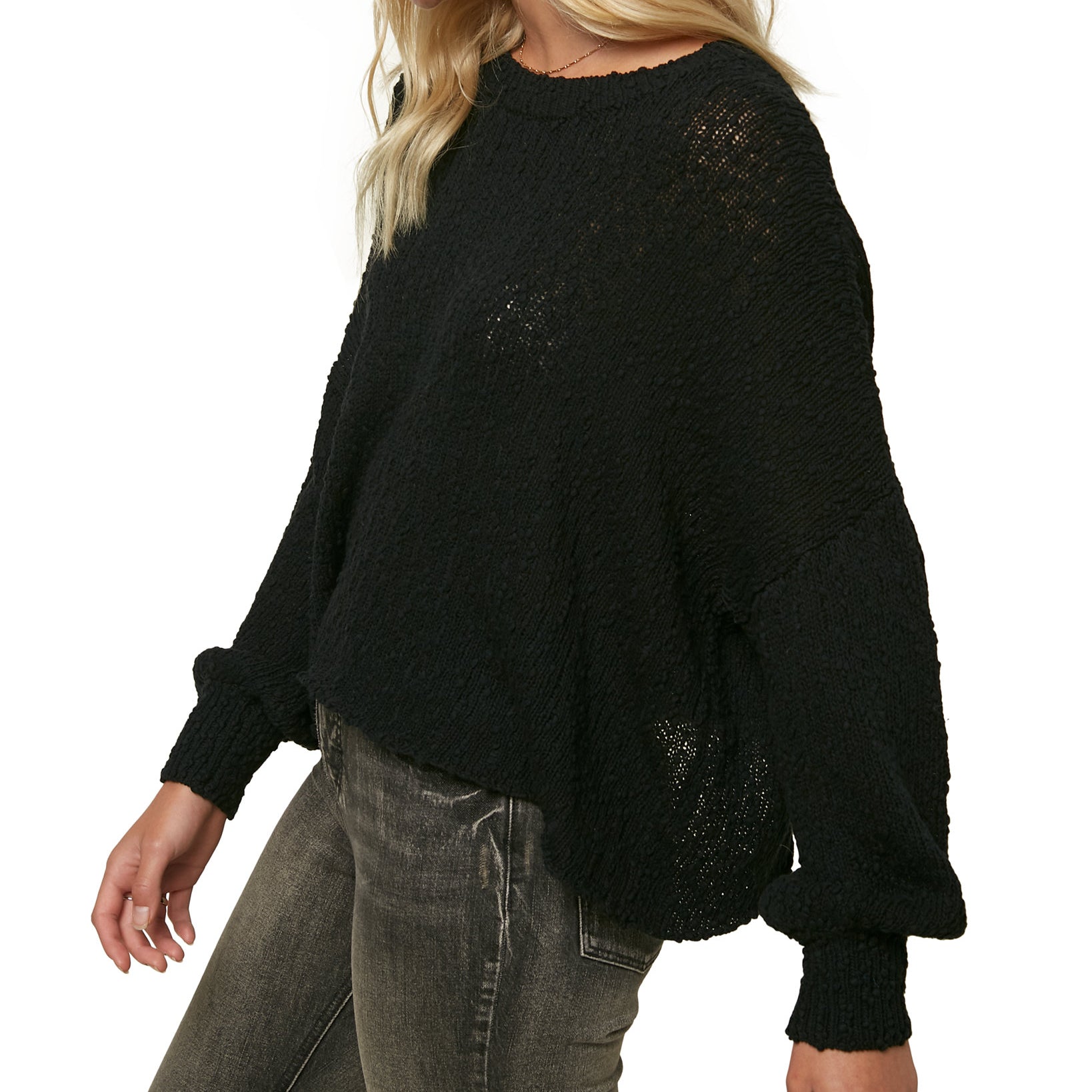 ONeill Women Seaport Cotton Balloon Sleeve Sweater