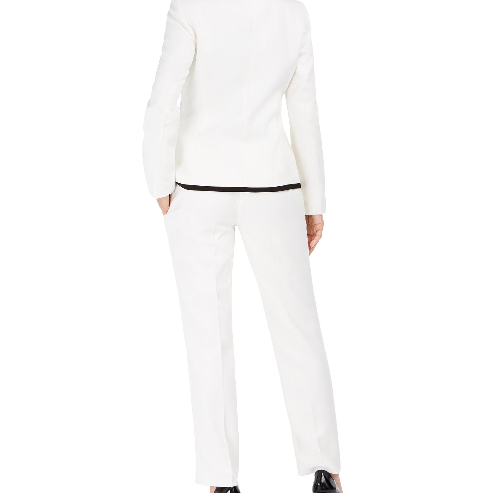 Kasper Women Petite Contrast Piped Blazer