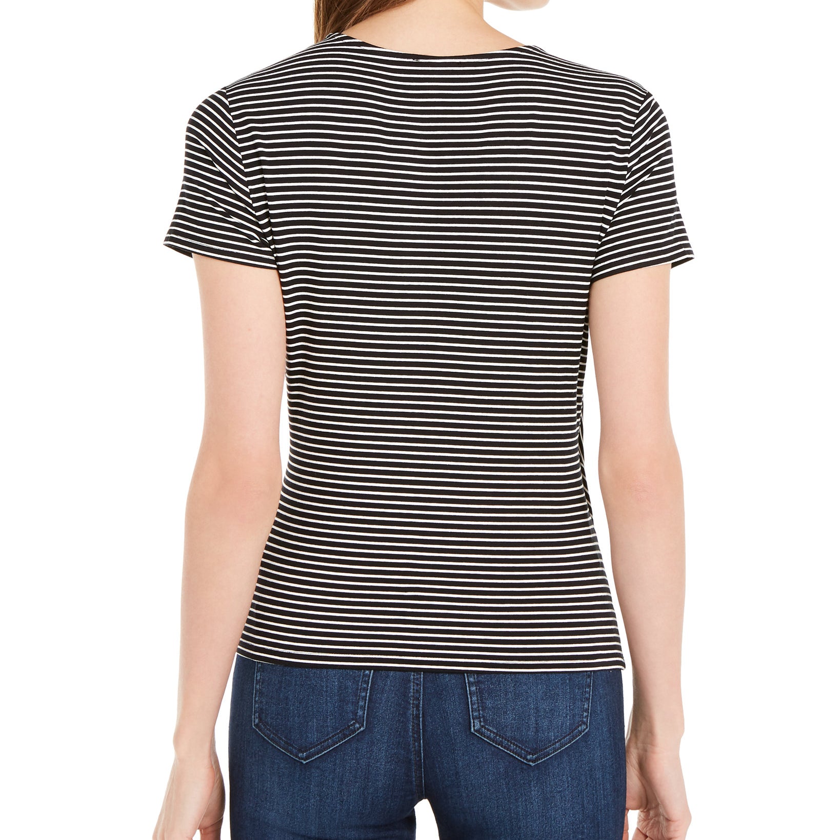 Vince Camuto Women Striped Tie Front Top