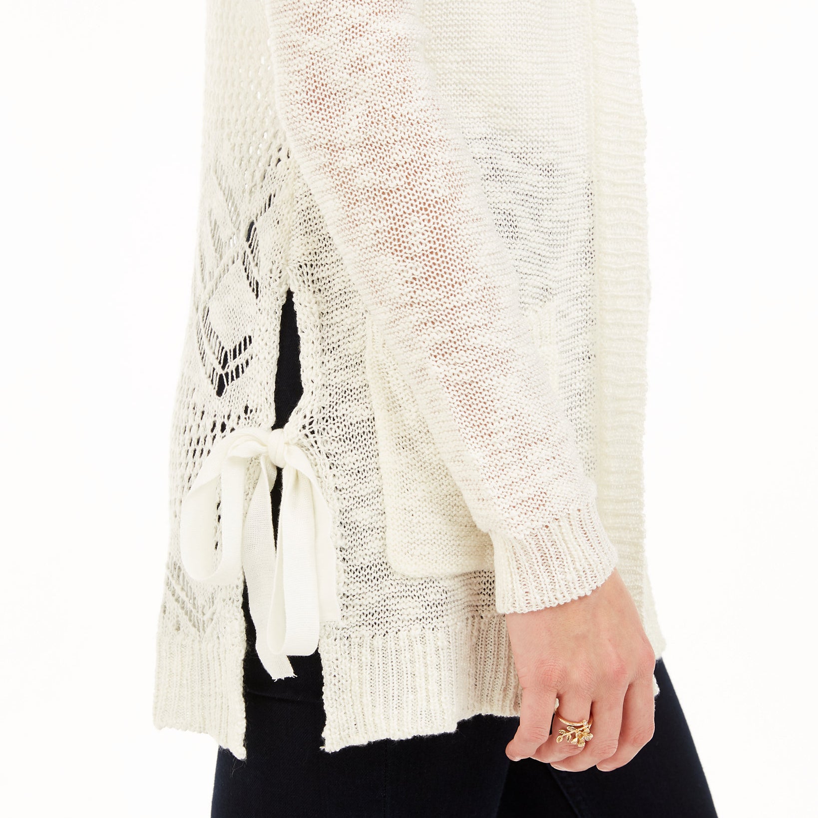Hooked Up by IOT Women Side Tie Cardigan