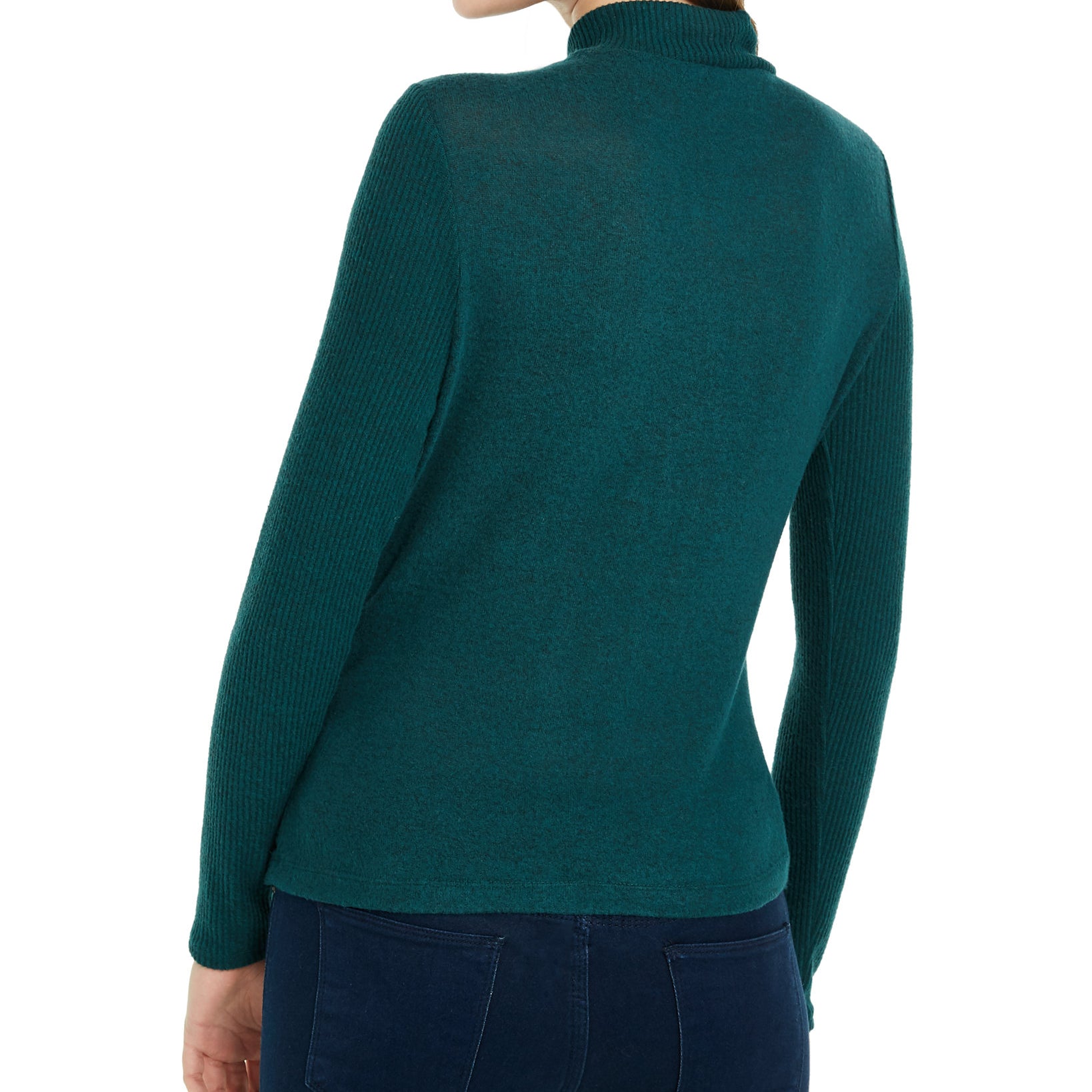 BCX Women Textured Side Ruched Mock Neck Sweater