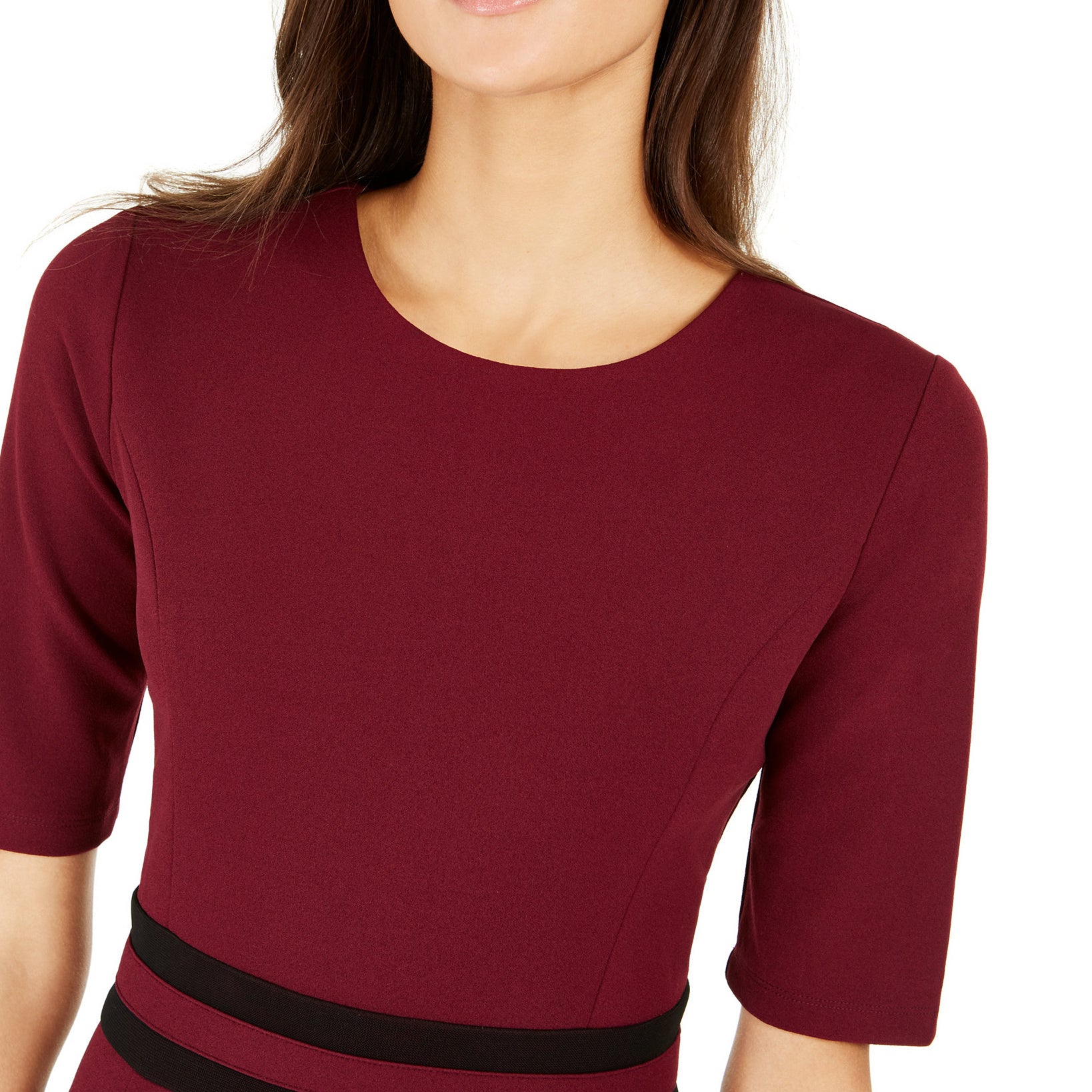 NY Collection Women Petite Mesh Stripe Dress
