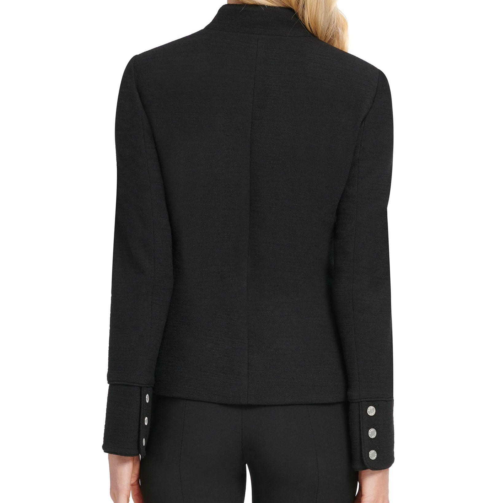 DKNY Women Stand Collar Double Breasted Military Jacket