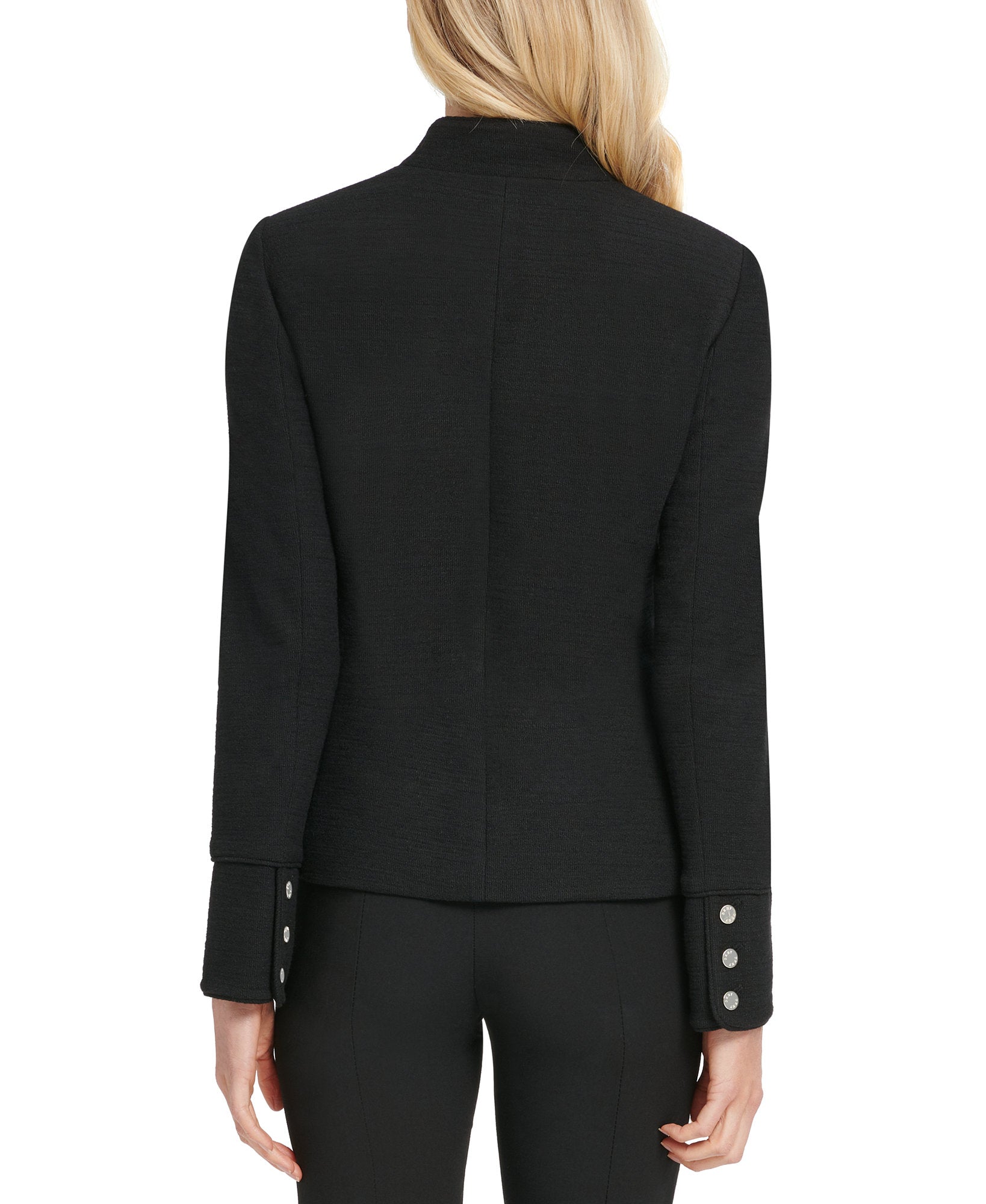 DKNY Women Stand Collar Double Breasted Military Jacket