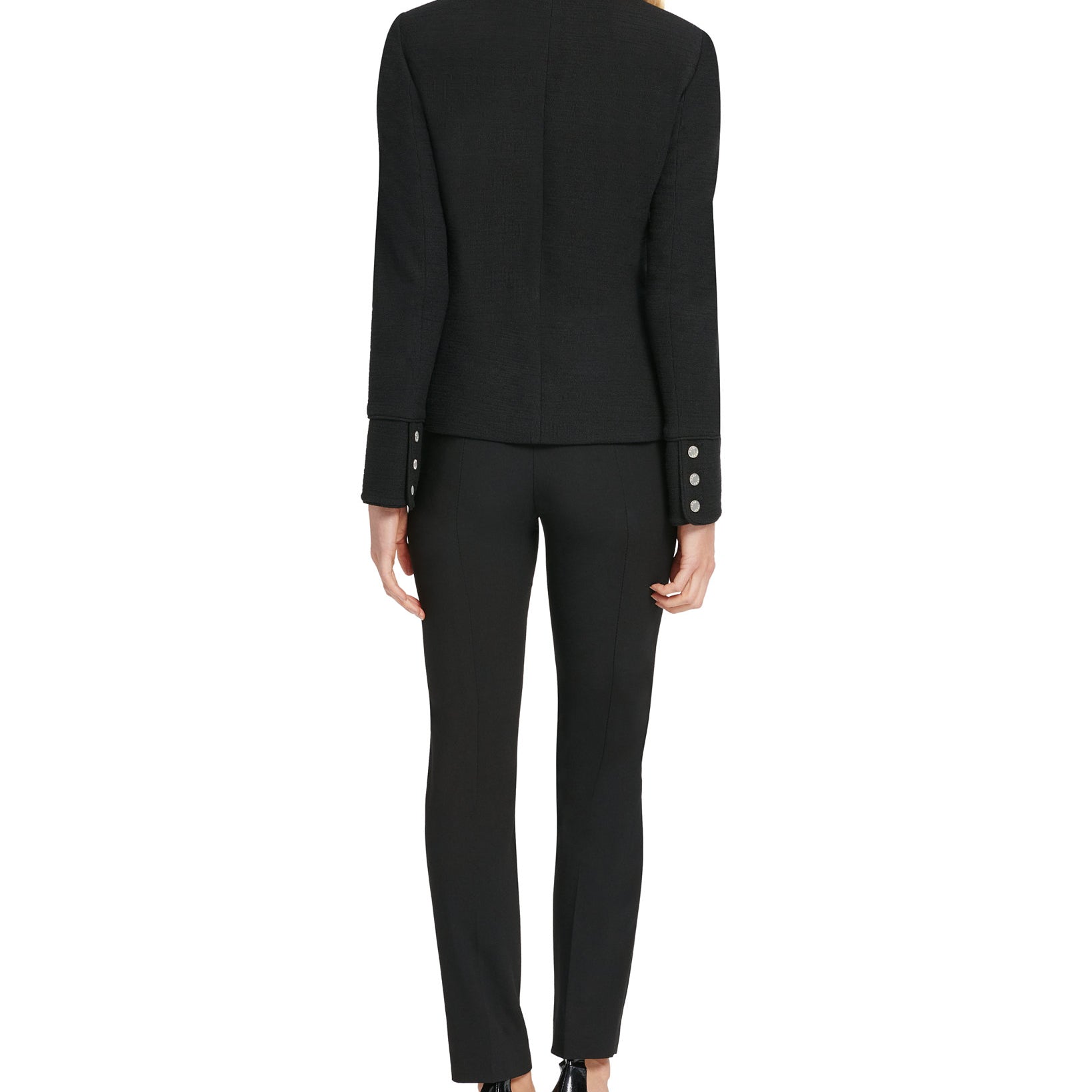 DKNY Women Stand Collar Double Breasted Military Jacket