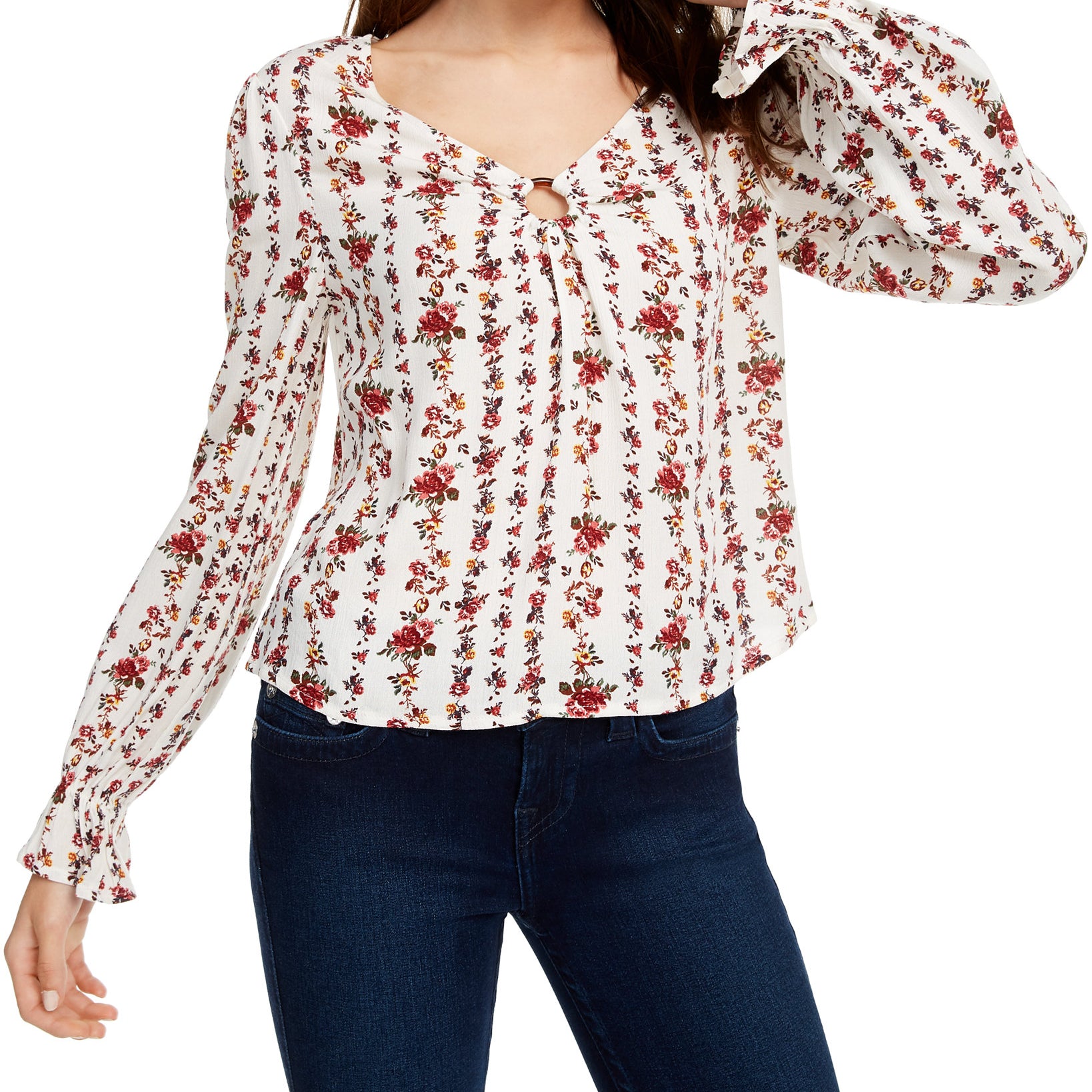 Freshman Women Floral Printed O Ring Top