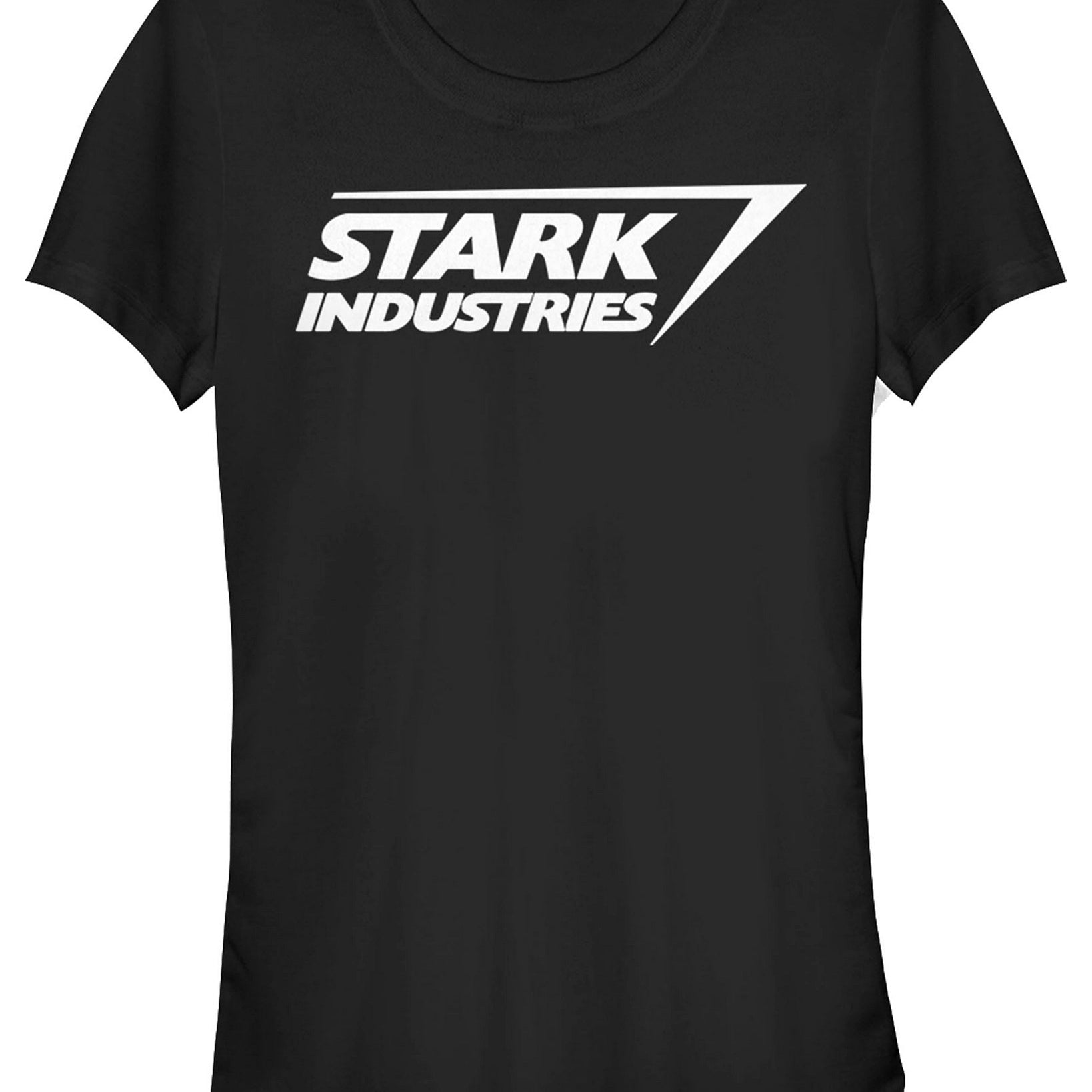Fifth Sun Women Marvel Iron Man Stark Industries Logo Short Sleeve Tee Shirt Black